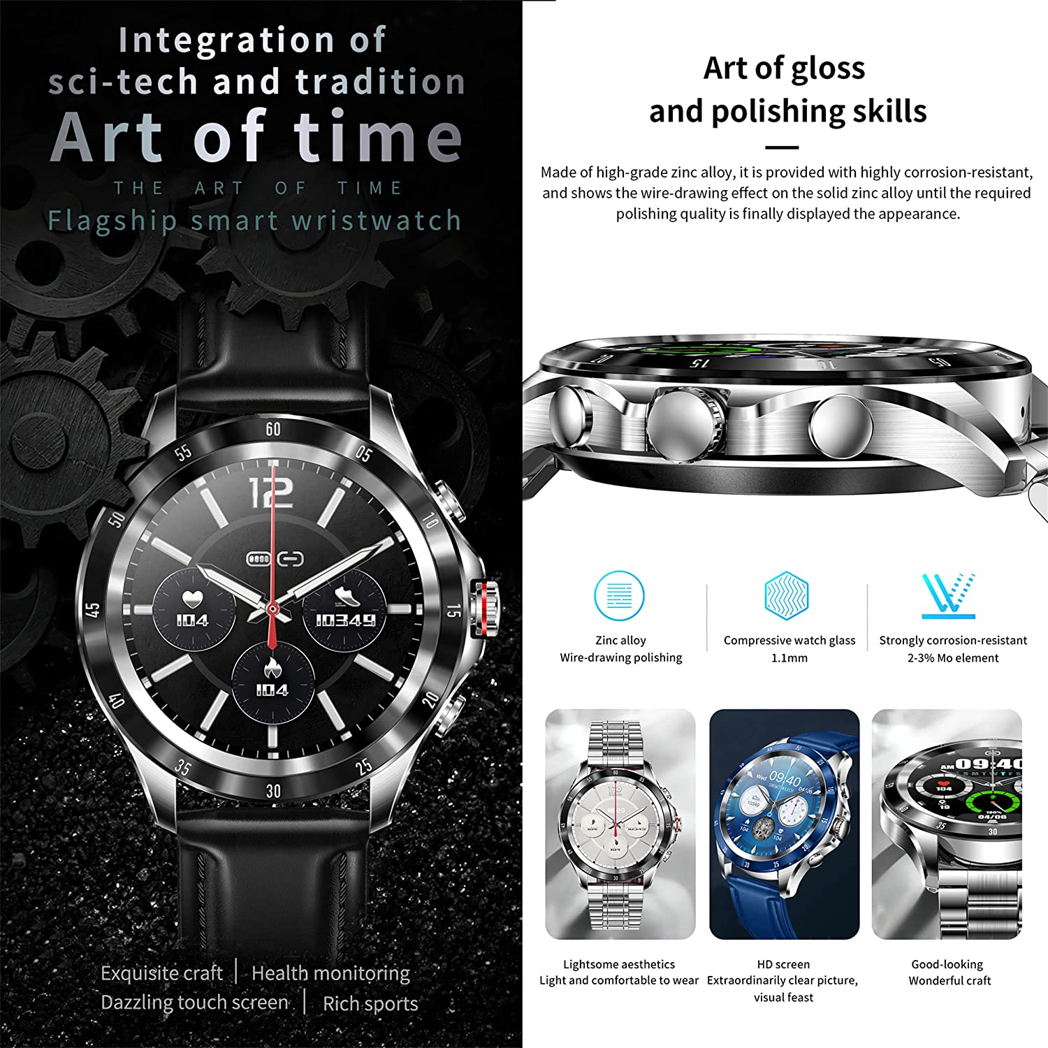 AMOLED mm, NX1 ionized black MANIKE Business - Stainless 210 Schwarz Smartwatch steel 140 Smartwatch Leder,