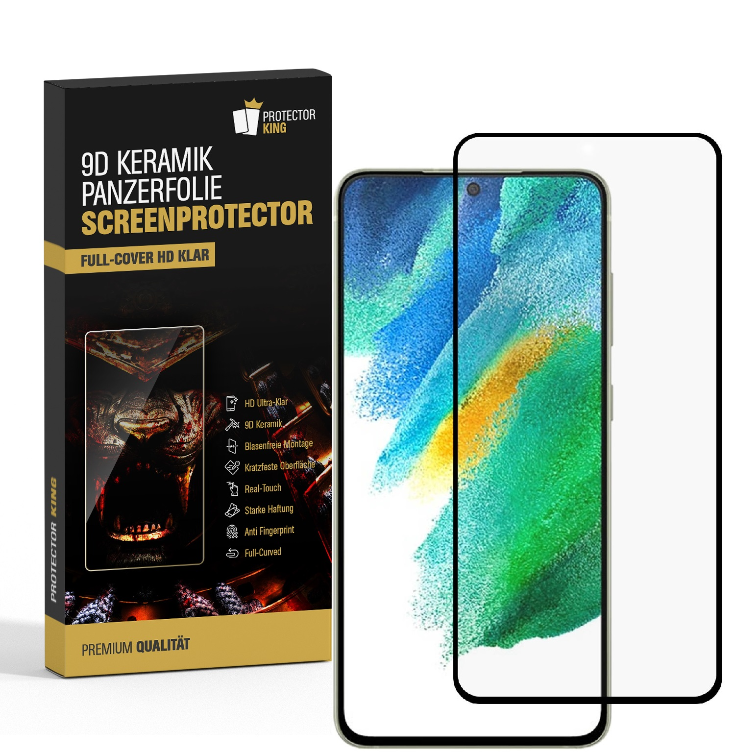 Samsung KLAR 1x PROTECTORKING Keramik Displayschutzfolie(für Galaxy S21 Panzerfolie FE) ANTI-SHOCK