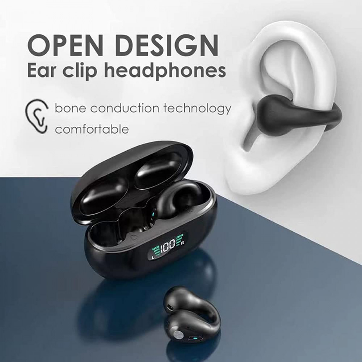INF Kabellose Bluetooth Open-ear 5.3, Kabellose Weiß Kopfhörer Open-Ear-Kopfhörer