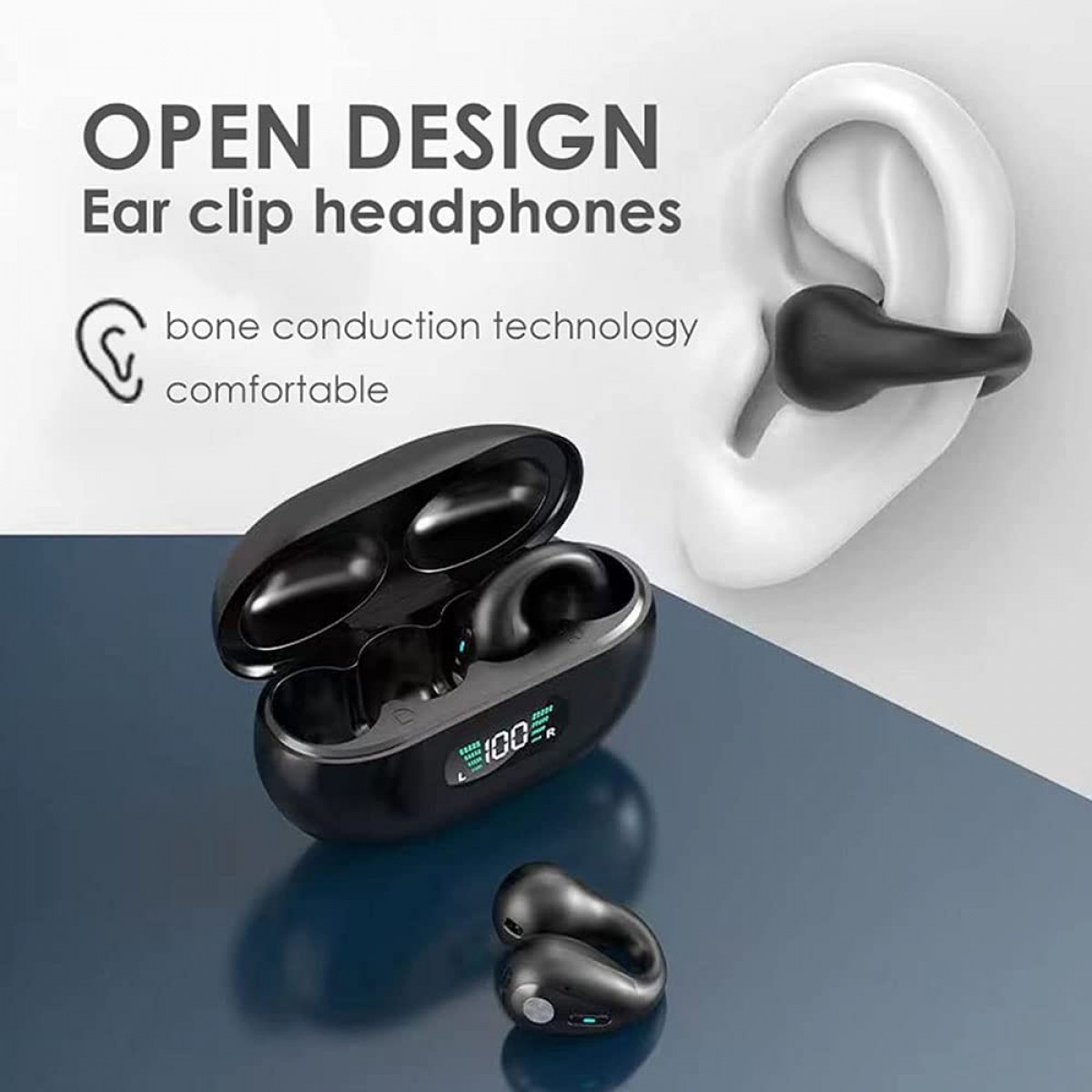 Kabellose INF Kopfhörer Weiß Open-Ear-Kopfhörer 5.3, Bluetooth Kabellose Open-ear