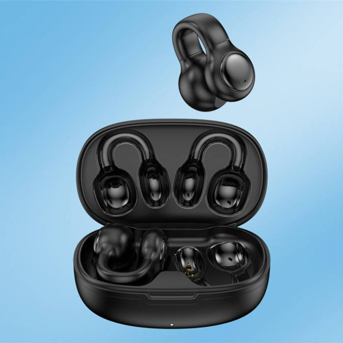 INF Ohrfreier / Knochenleitungskopfhörer Bluetooth Schwarz 5.2, In-ear Kopfhörer