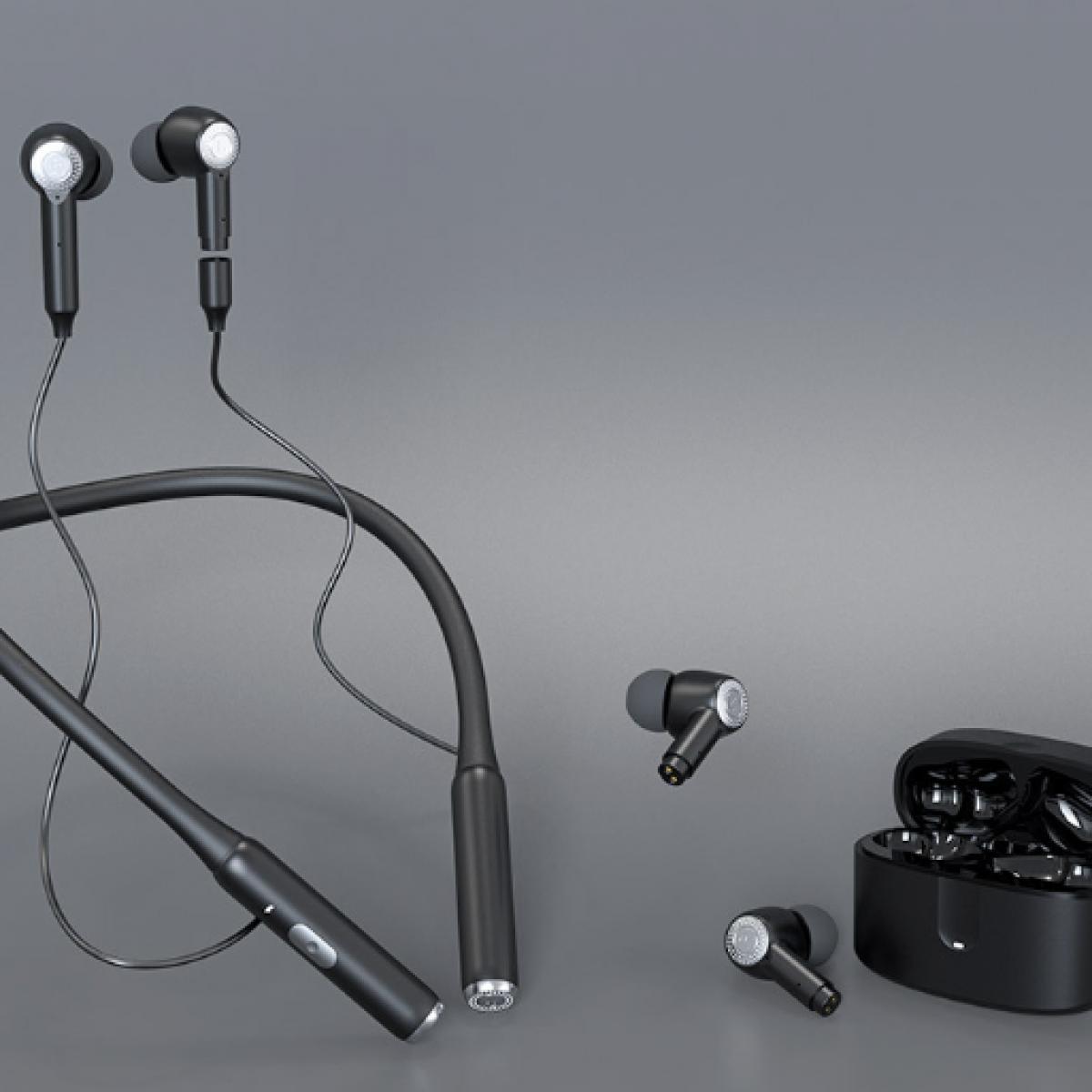 INF Kabellose Sportkopfhörer mit Bluetooth Neckband Bluetooth Jumper 5.3, Kopfhörer Schwarz
