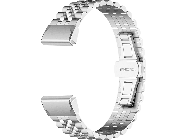INF Uhrenarmband aus Edelstahl, Ersatzarmband, Garmin, Fenix 7S/7S Solar/7S Sapphire Solar/6S/6S Pro/5S/5S Plus/Instinct 2S, Silber