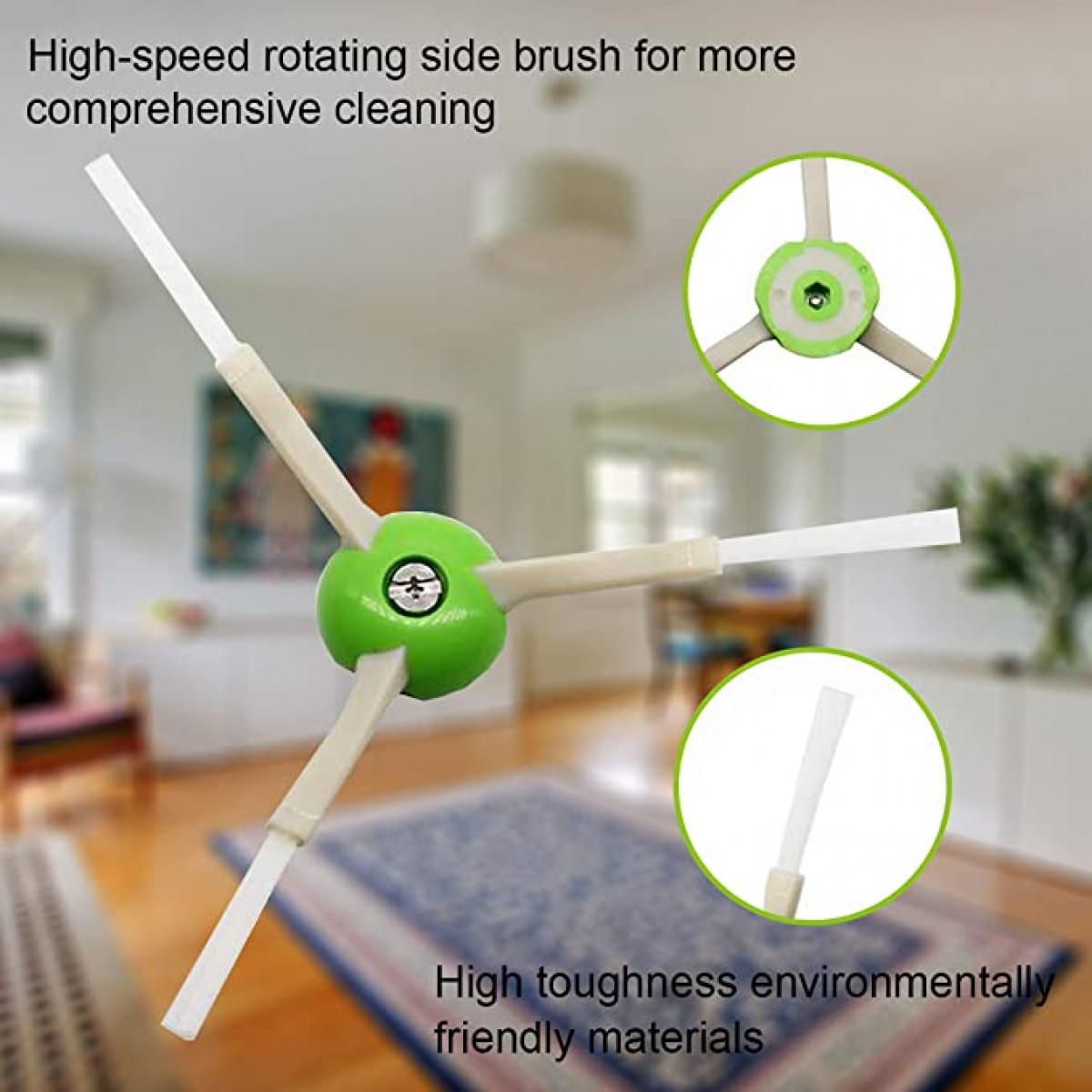 Szczotka do odkurzacza z obrotowymi szczotkami i akcesoriami do czyszczenia.