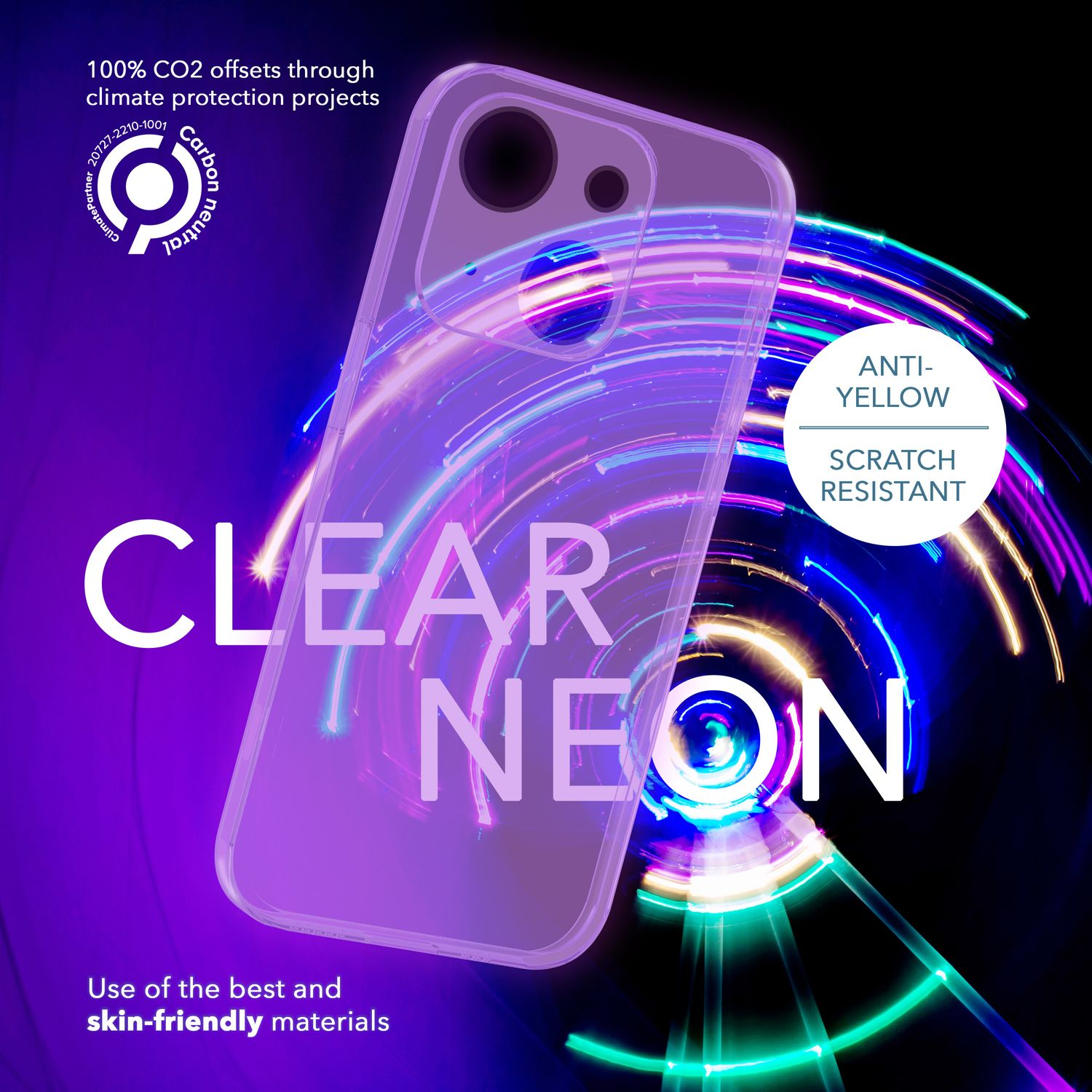 NALIA Klare Neon Silikon Hülle, Apple, iPhone Lila Backcover, 14