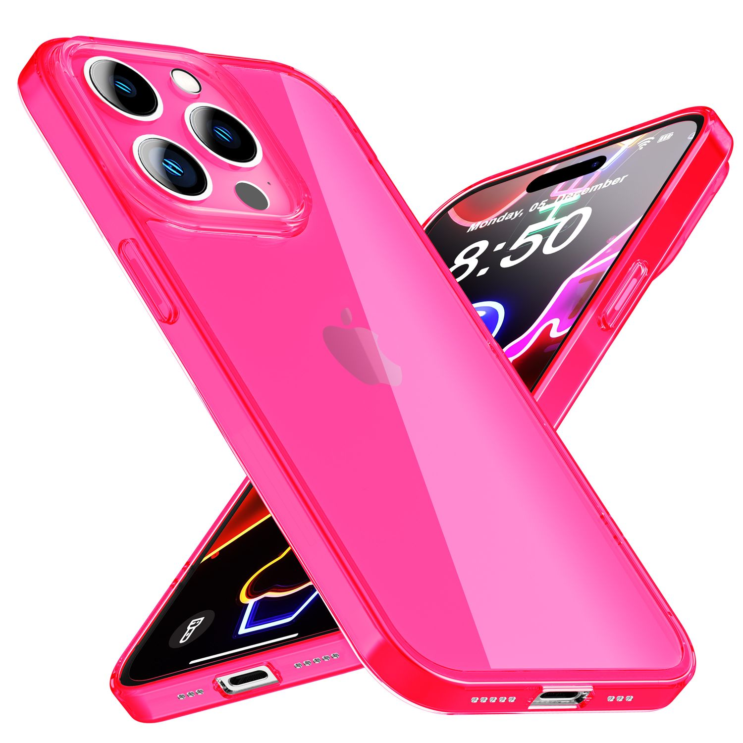 Hülle, Backcover, Apple, NALIA 14 iPhone Neon Silikon Pink Klare Pro,
