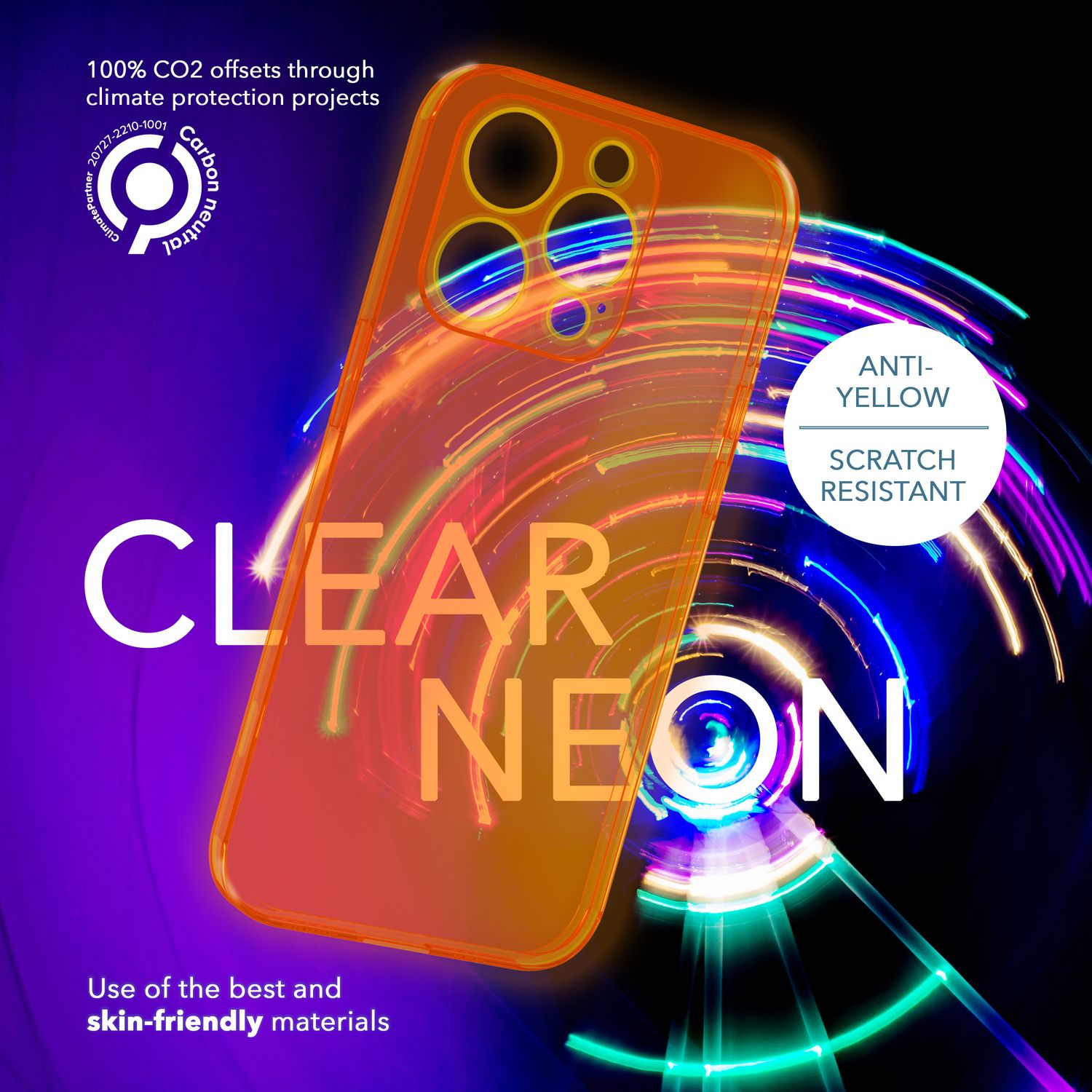 Klare Neon Silikon Apple, NALIA iPhone Backcover, Orange Hülle, Pro, 14