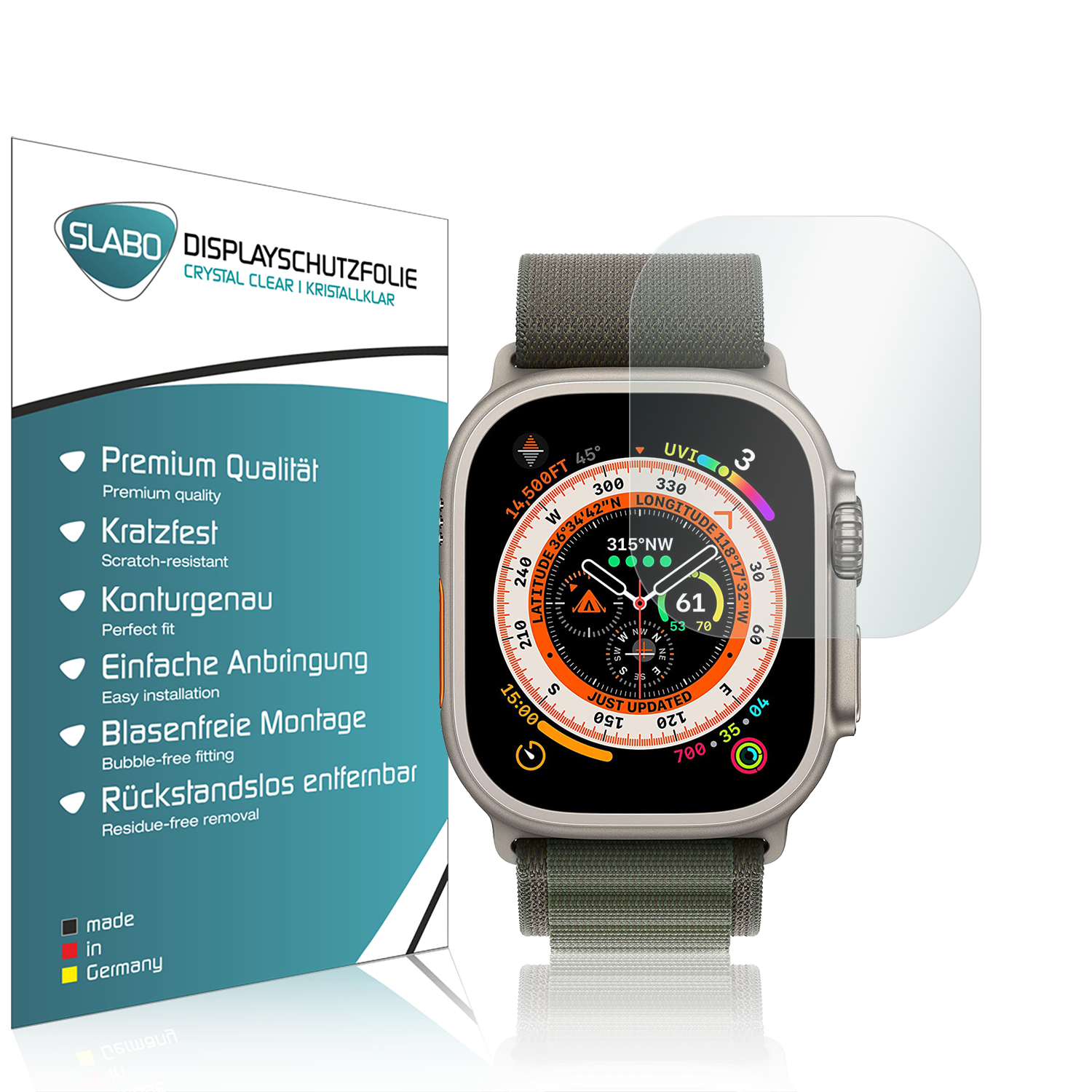 Ultra 4 Apple SLABO Clear (49 Crystal x Watch mm)) Displayschutz(für