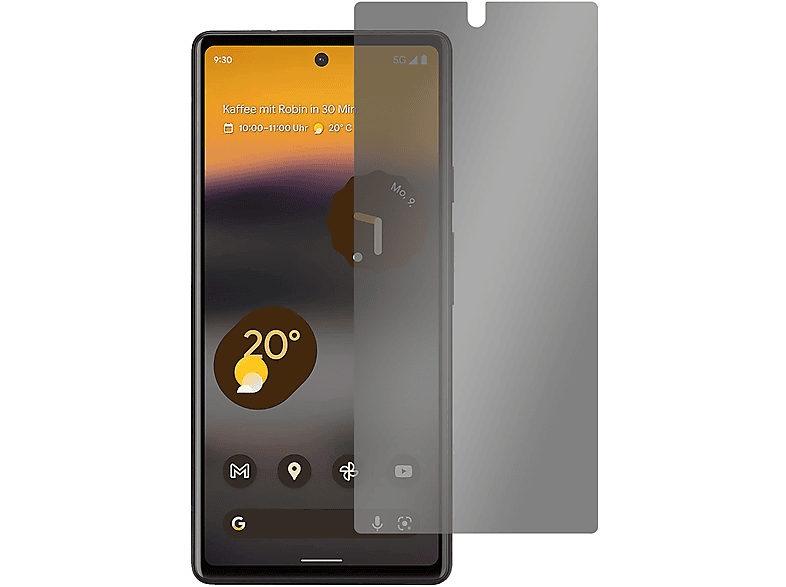 SLABO Blickschutz View Protection Schwarz 360° Displayschutz(für Google Pixel 6a)