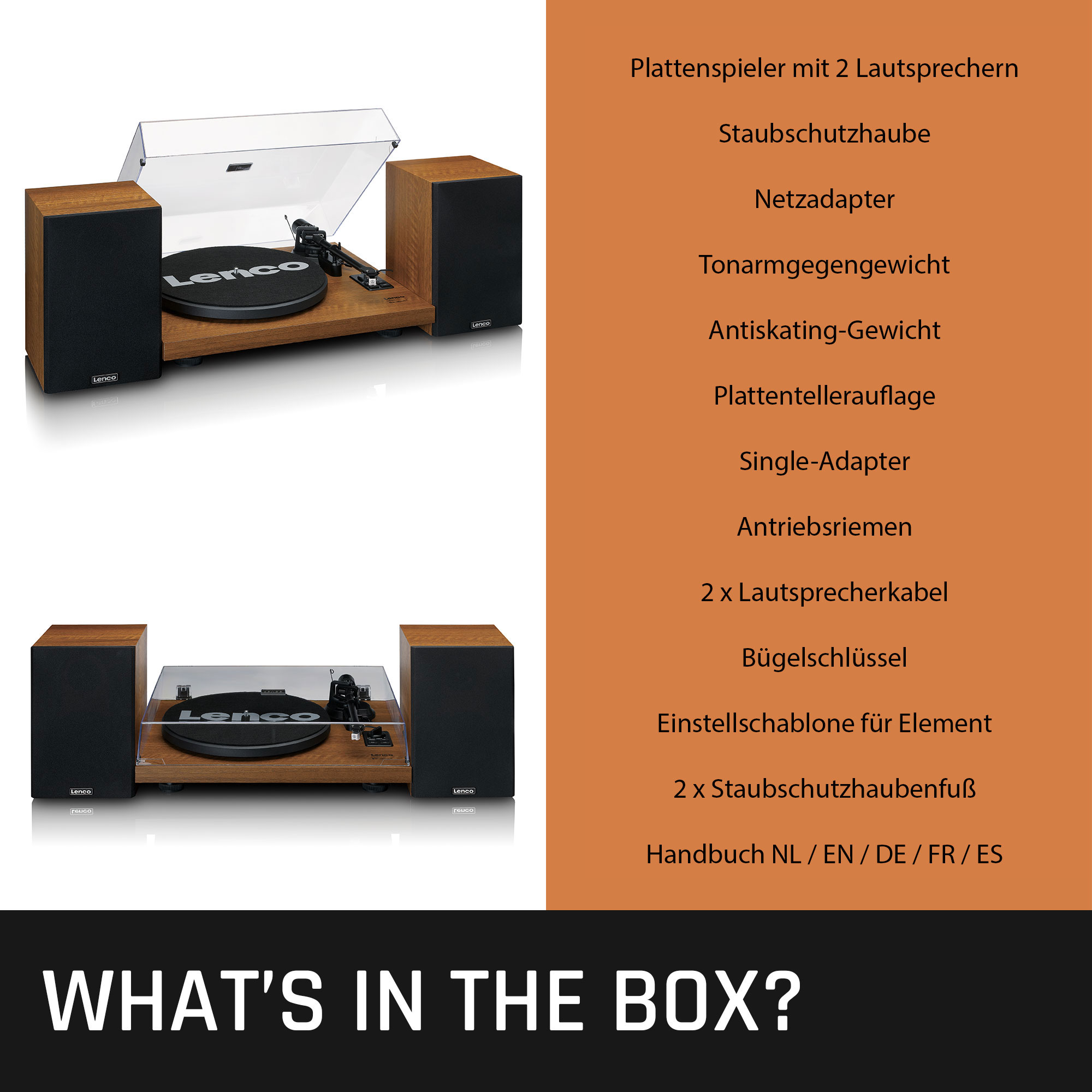 Lenco LS-480WD, giradischi, legno Lettori MP3