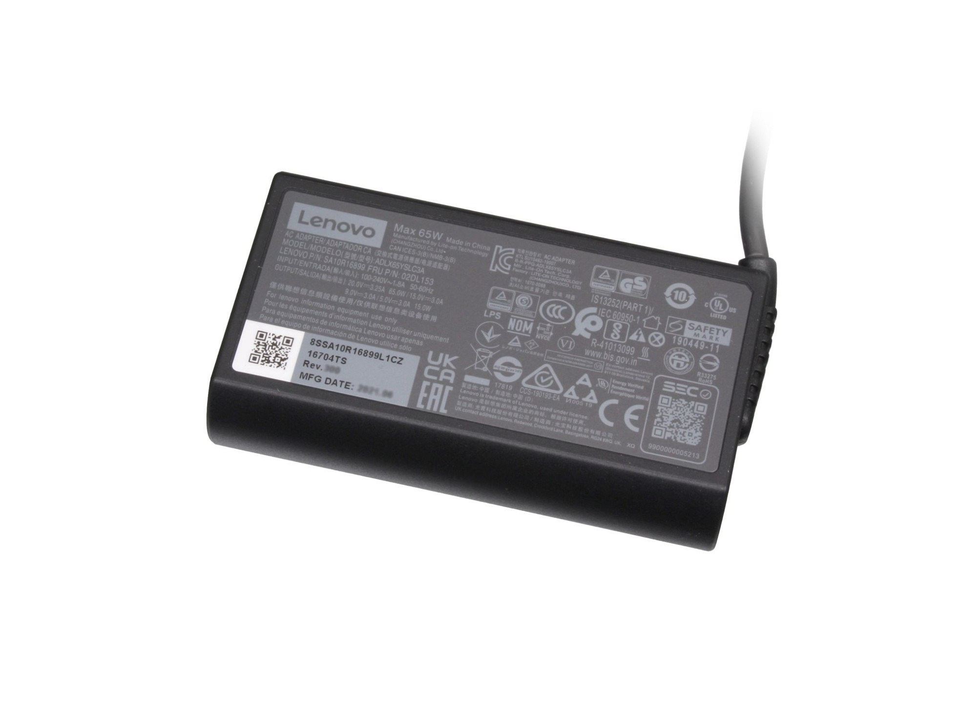 USB-C 02DL156 65 LENOVO abgerundetes Original Watt Netzteil