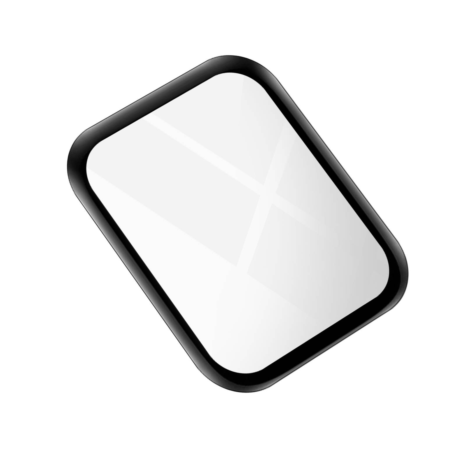 Protecteur d'écran. Un protecteur d'écran rectangulaire blanc avec des bordures noires est montré.