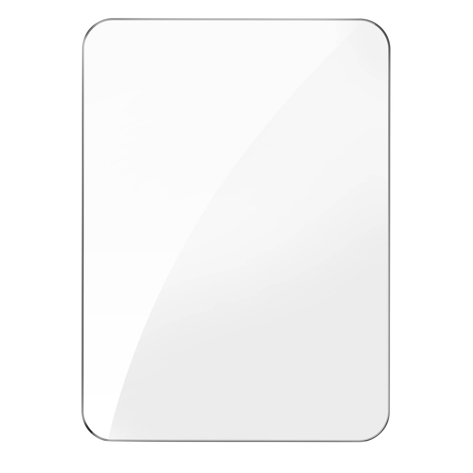 Un proteggi schermo trasparente per un tablet su sfondo bianco.