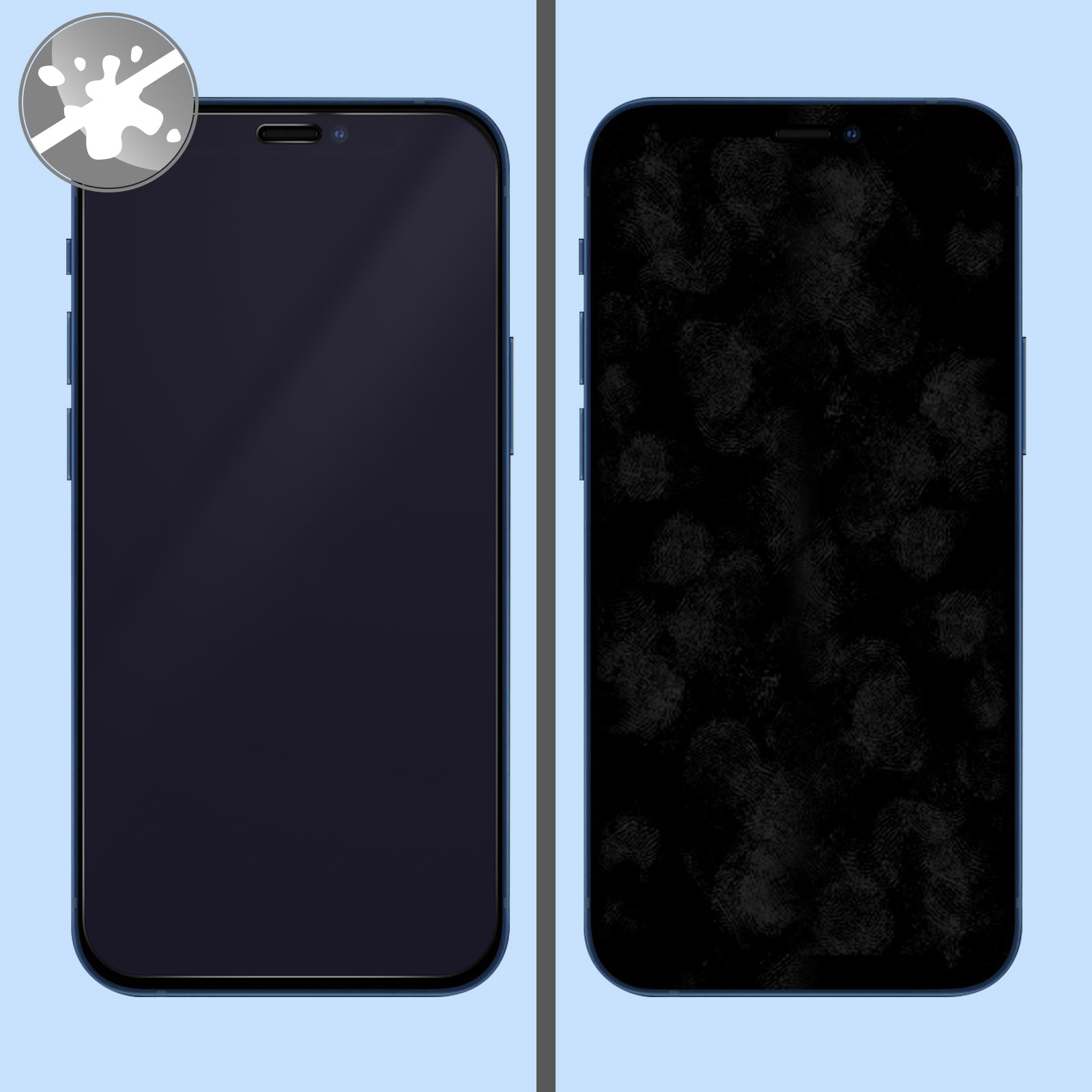 AVIZAR Gehärtetes Glas Schutzfolie 12 Schwarz Rand mit Apple Entspiegelung, iPhone Pro) Glas-Folien(für