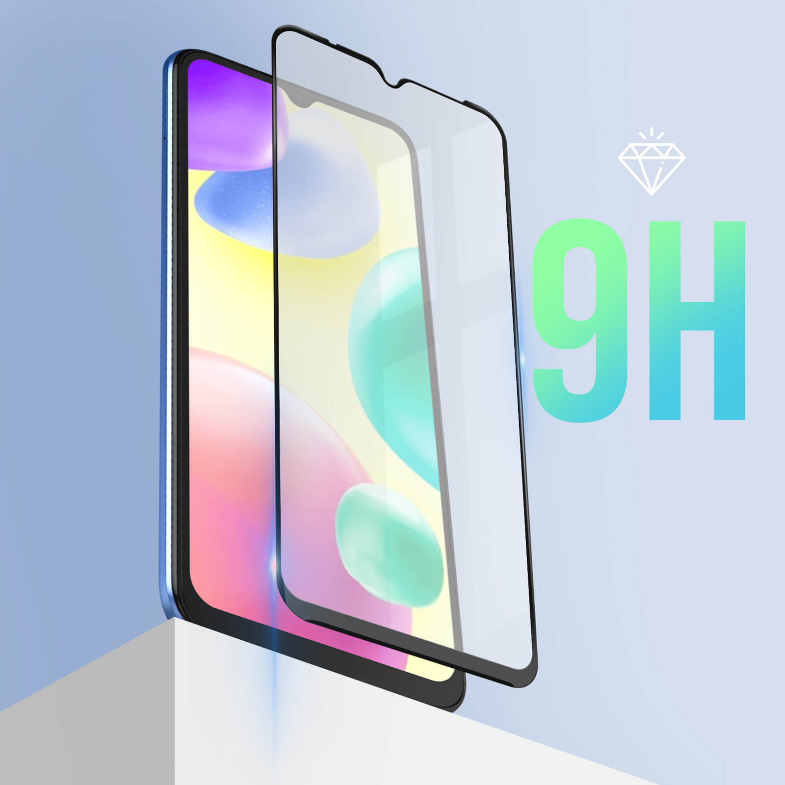 Telefoon met een schermbeschermer.