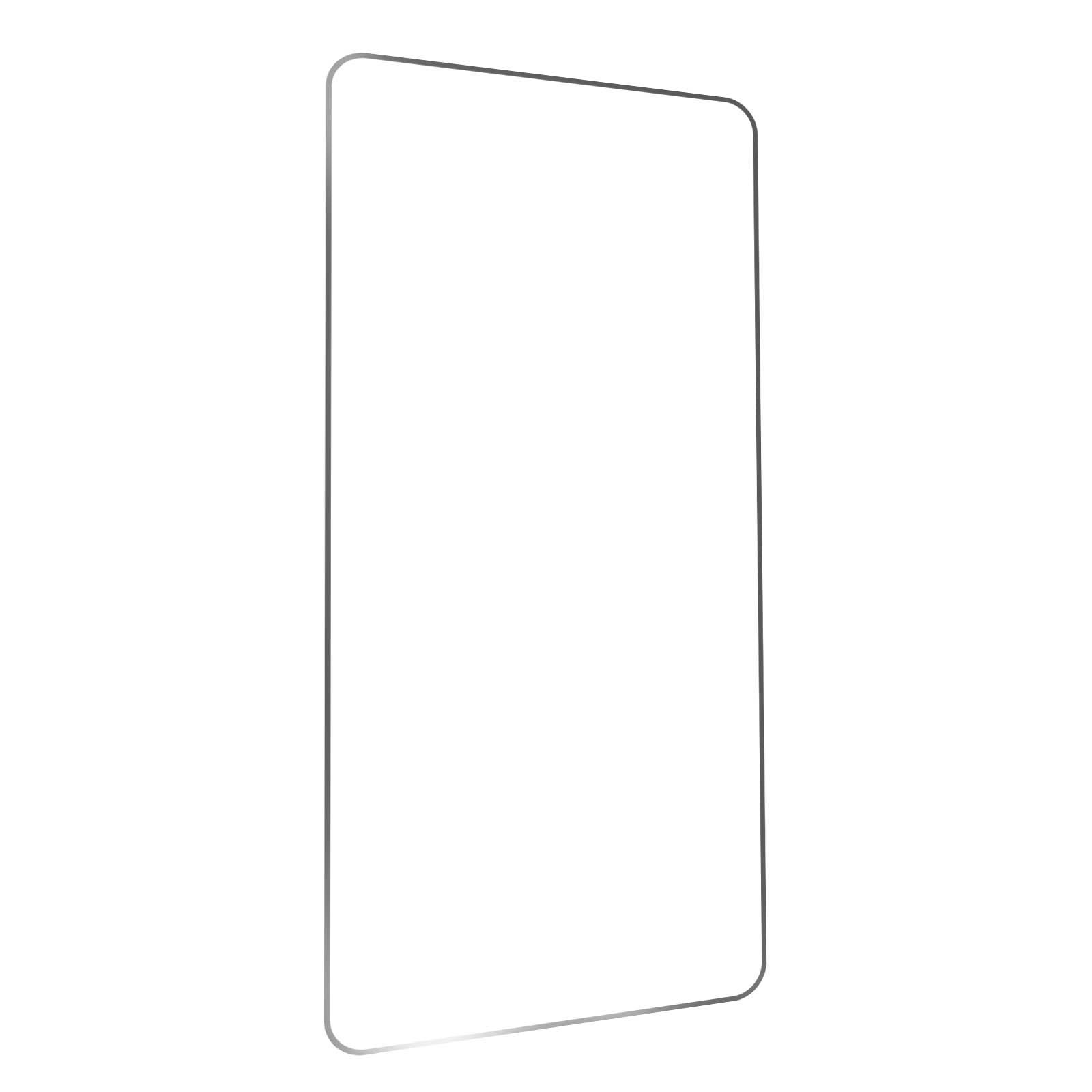 Un protecteur d'écran transparent pour un téléphone, isolé sur fond blanc.