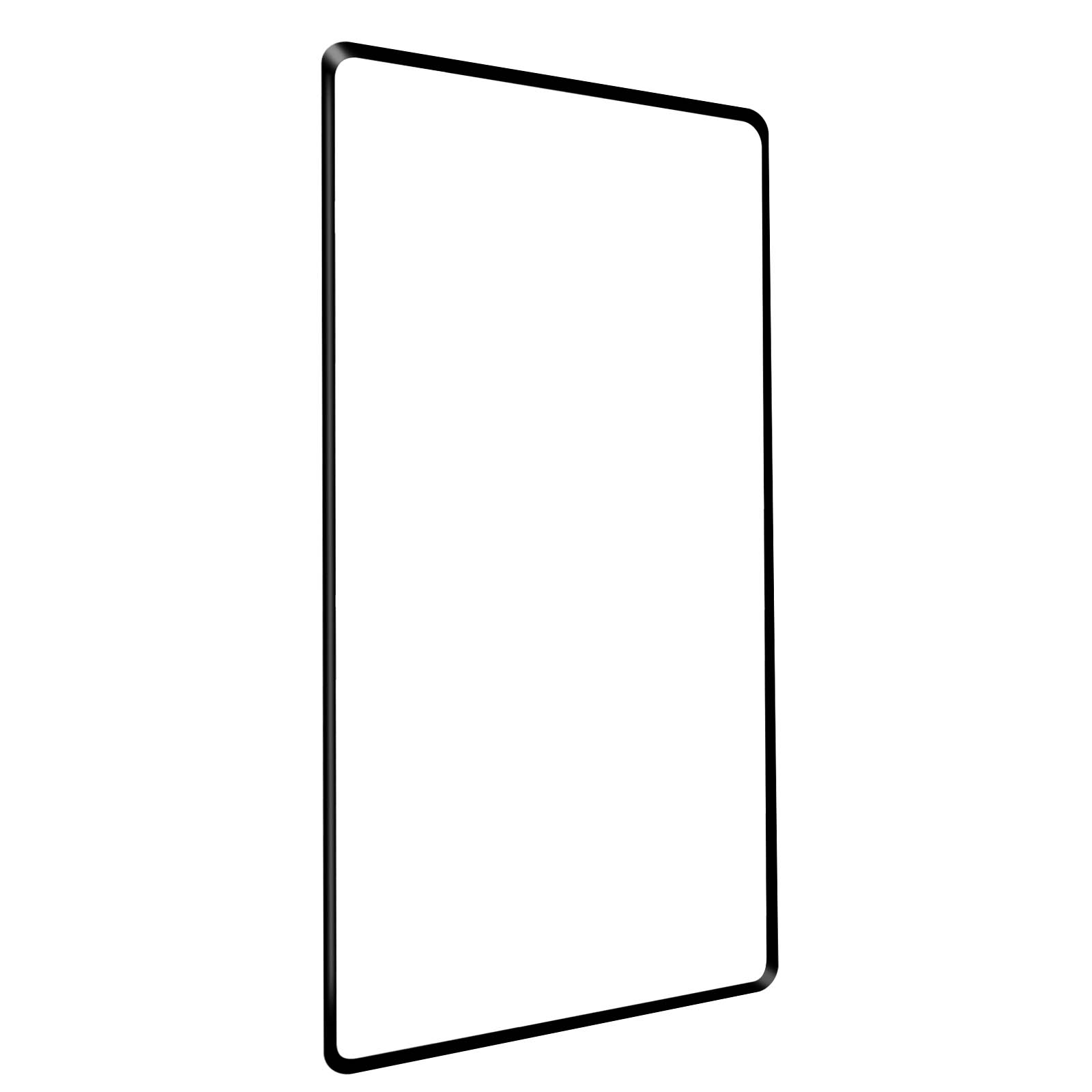 Cornice rettangolare nera su sfondo bianco, design semplice.