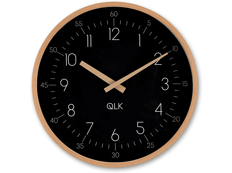COFI 31cm Moderne Design Uhr mit Holzrahmen Wanduhr | Wanduhren