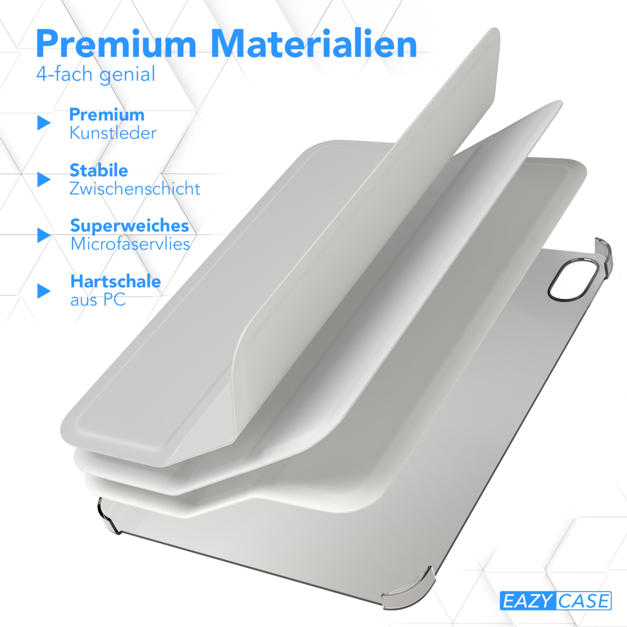 Tablet-Hüllen-Schichten: Premium-Leder, eine stabile Schicht, Mikrofaser und eine Hartschale aus PC.
