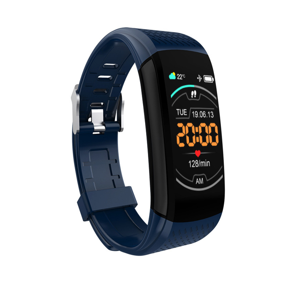 TPU, Puls, Schrittzähler INF mit Blutsauerstoff, Aktivitätsarmband Blau Smartwatch