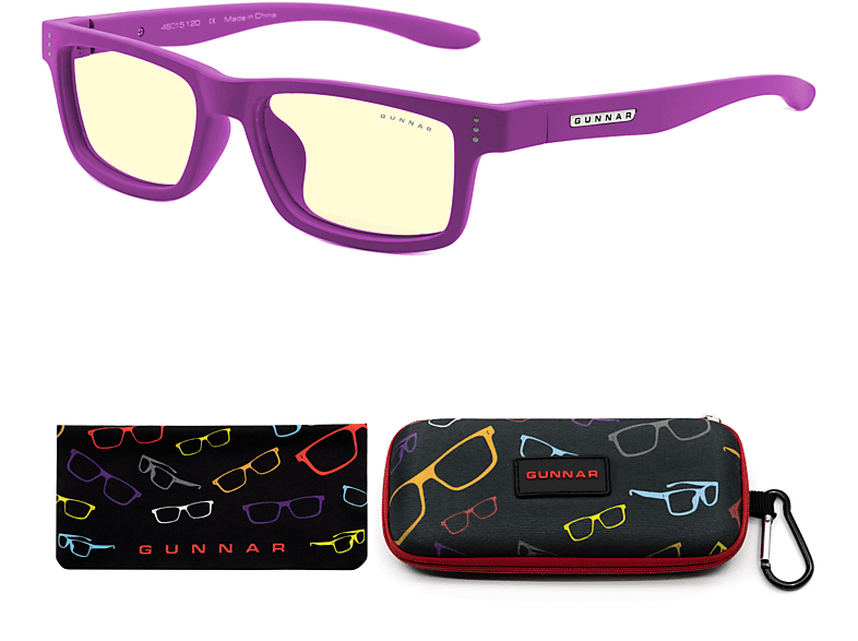 GUNNAR Kids - Cruz Kids Small (age 4-8) - Magenta Rahmen, Amber Tönung, Premium, Blaulichtfilter, UV-Schutz, Gaming Brille | Brillen