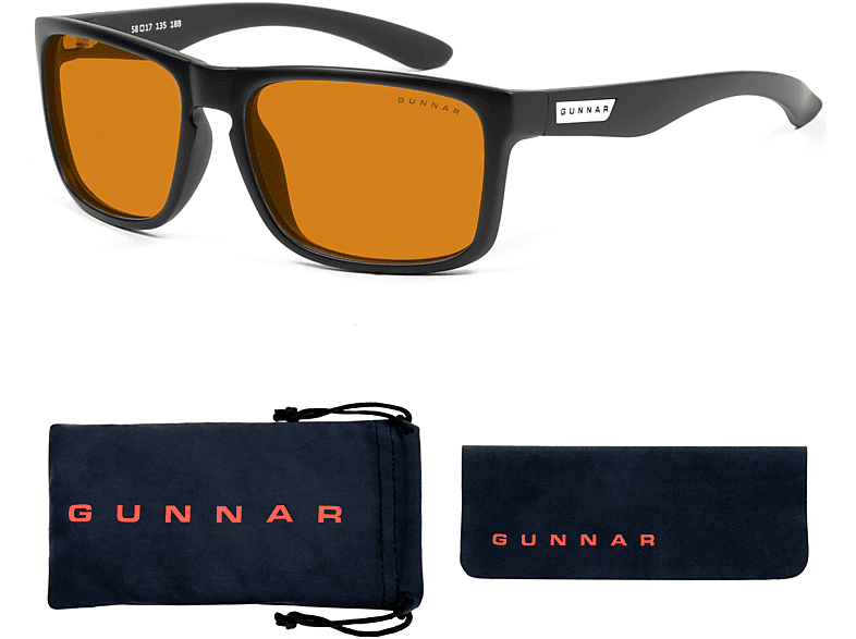 GUNNAR Intercept, Rahmen, Blaulichtfilter, Premium, MAX Tönung, Brille UV-Schutz, Amber Onyx Gaming