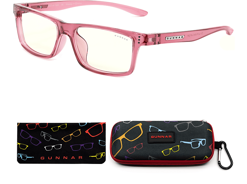 GUNNAR Kids - Cruz Kids Large (age 8-12) - Pink Rahmen, Clear Tönung, Premium, Blaulichtfilter, UV-Schutz, Gaming Brille