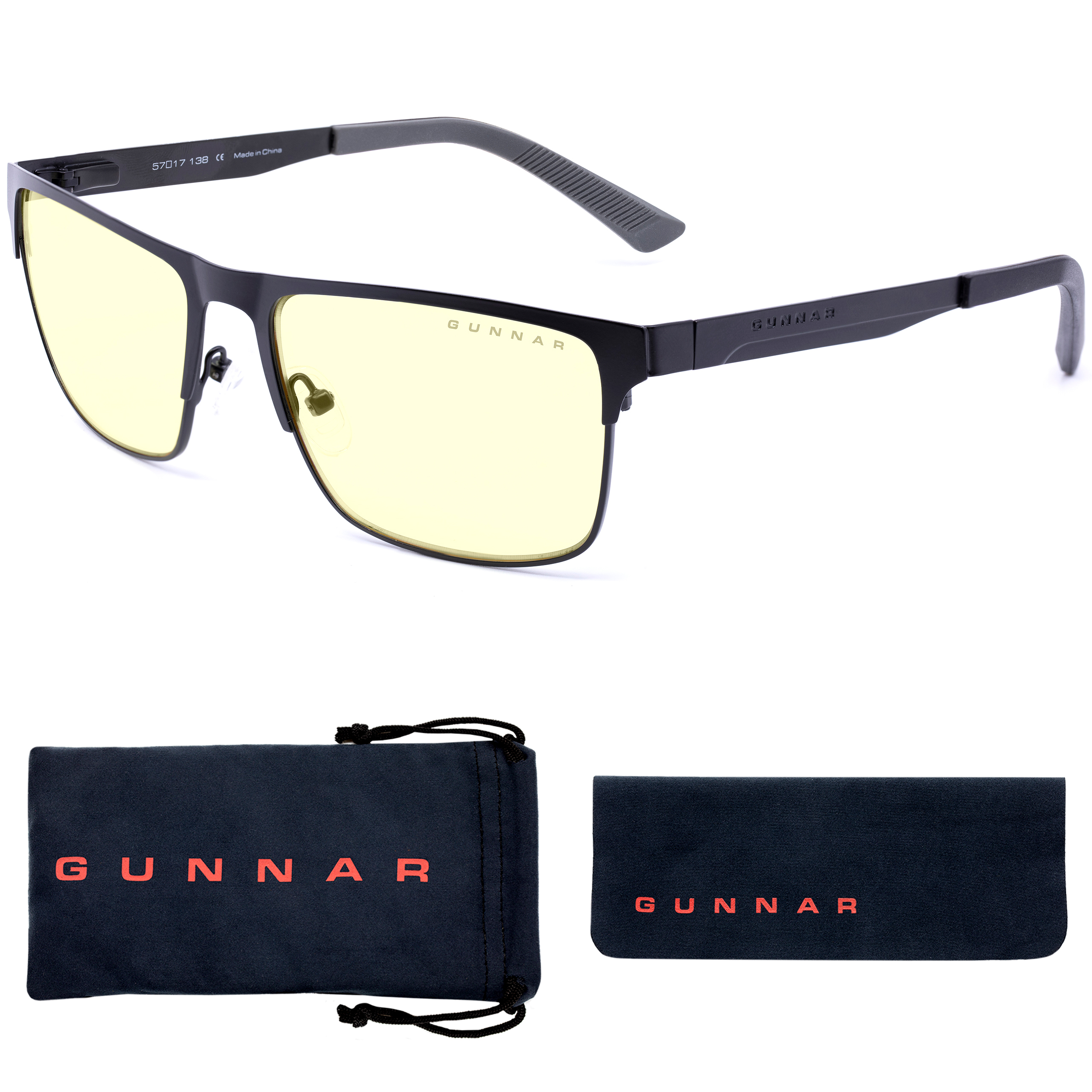GUNNAR Pendleton, Slate UV-Schutz, Amber Gaming Brille Premium, Blaulichtfilter, Tönung, Rahmen