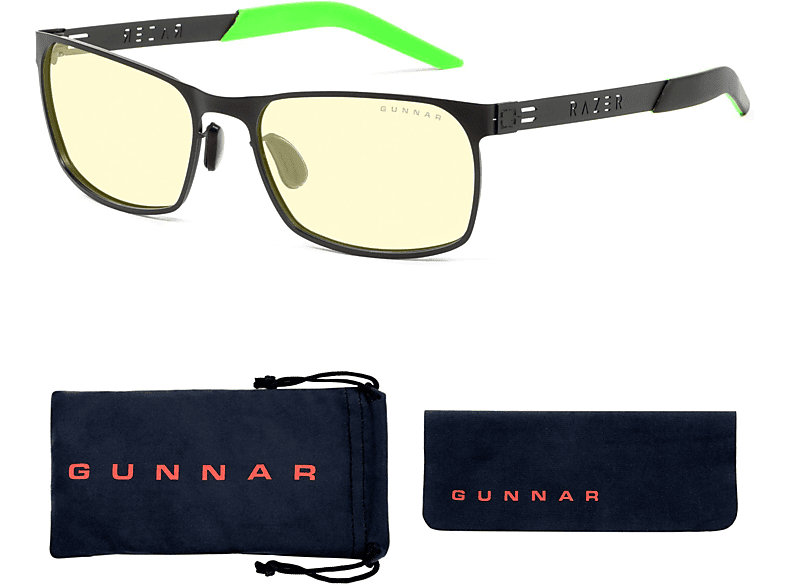 GUNNAR Razer Brille Premium, Tönung, FPS, Gaming Amber UV-Schutz, Blaulichtfilter