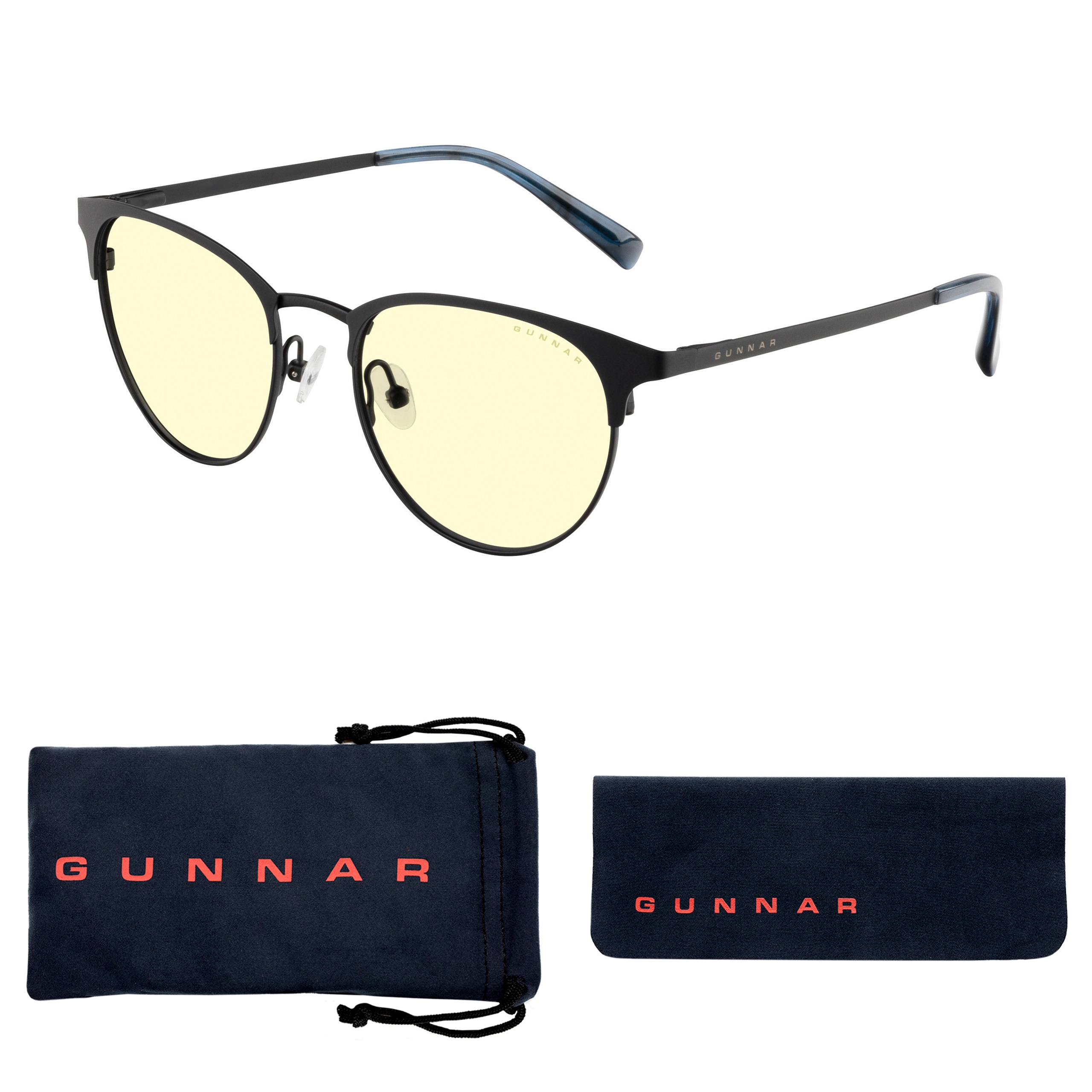 GUNNAR Apex, Onyx Navy, Brille Blaulichtfilter, Tönung, Gaming Premium, Amber UV-Schutz
