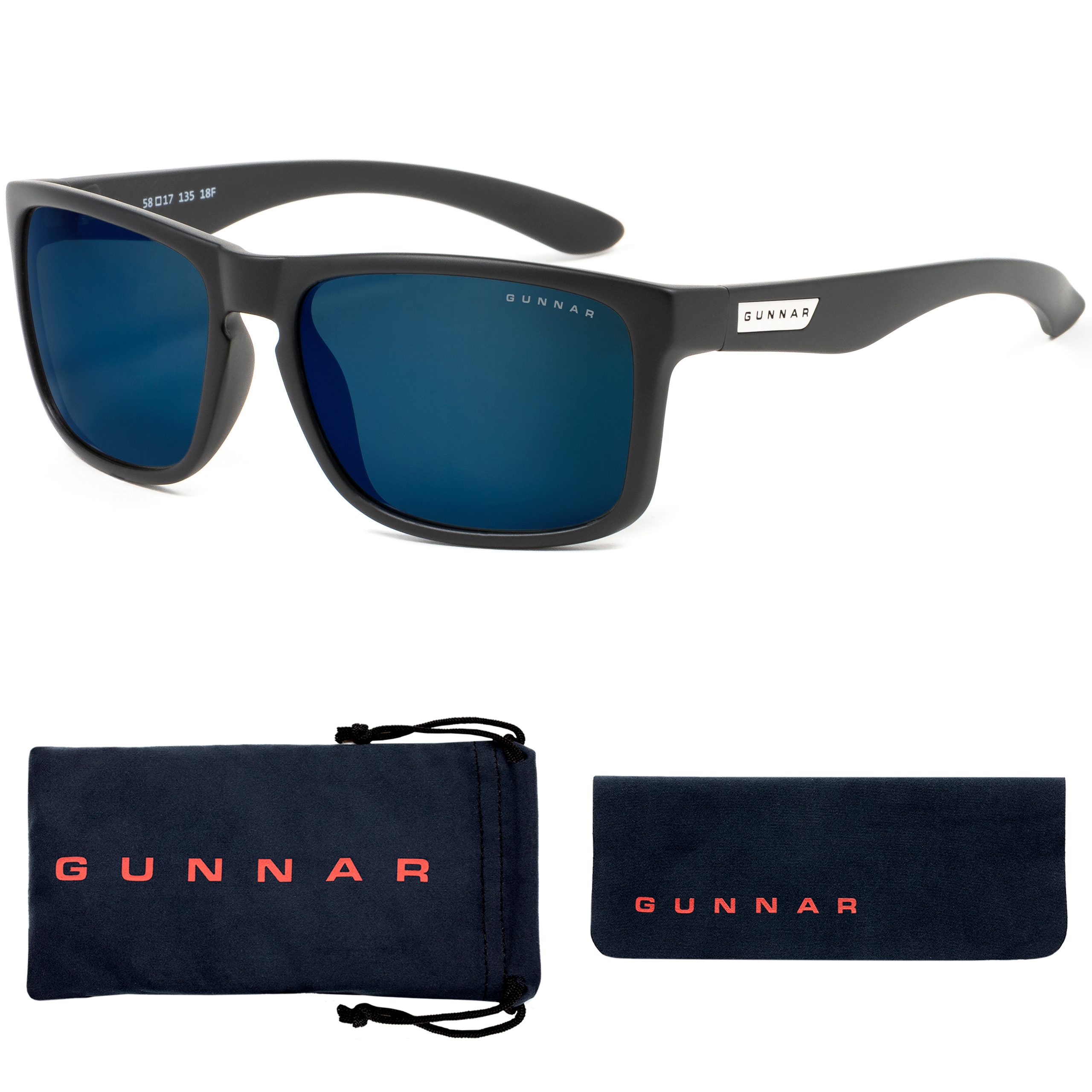 Rahmen, UV-Schutz, Blaulichtfilter, Gaming Brille GUNNAR Intercept, Tönung, Premium, Onyx Sun