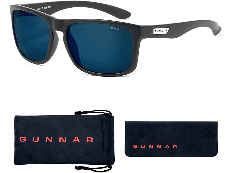 GUNNAR Intercept, Onyx Sun Blaulichtfilter, Rahmen, Premium, Gaming Brille UV-Schutz, Tönung