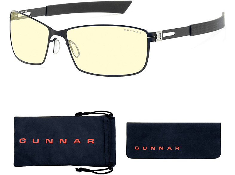 GUNNAR Vayper, Onyx Rahmen, Amber Tönung, Premium, Blaulichtfilter, UV-Schutz, Gaming Brille