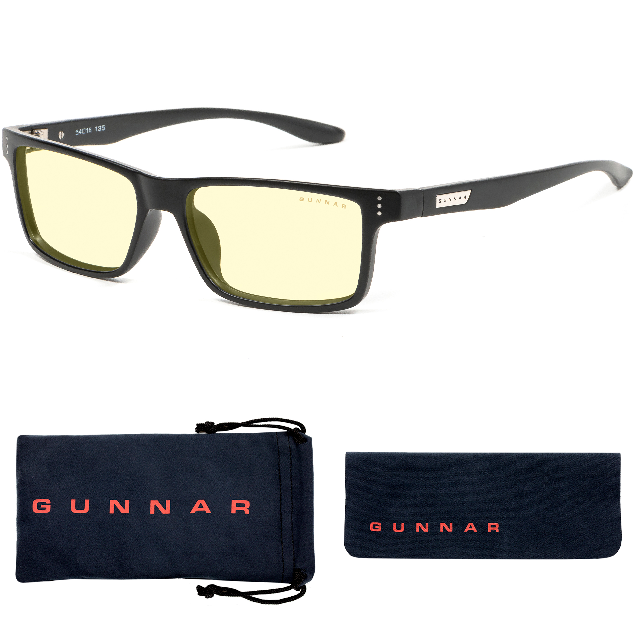 GUNNAR Vertex, Amber Onyx Premium, UV-Schutz, Gaming Tönung, Rahmen, Blaulichtfilter, Brille