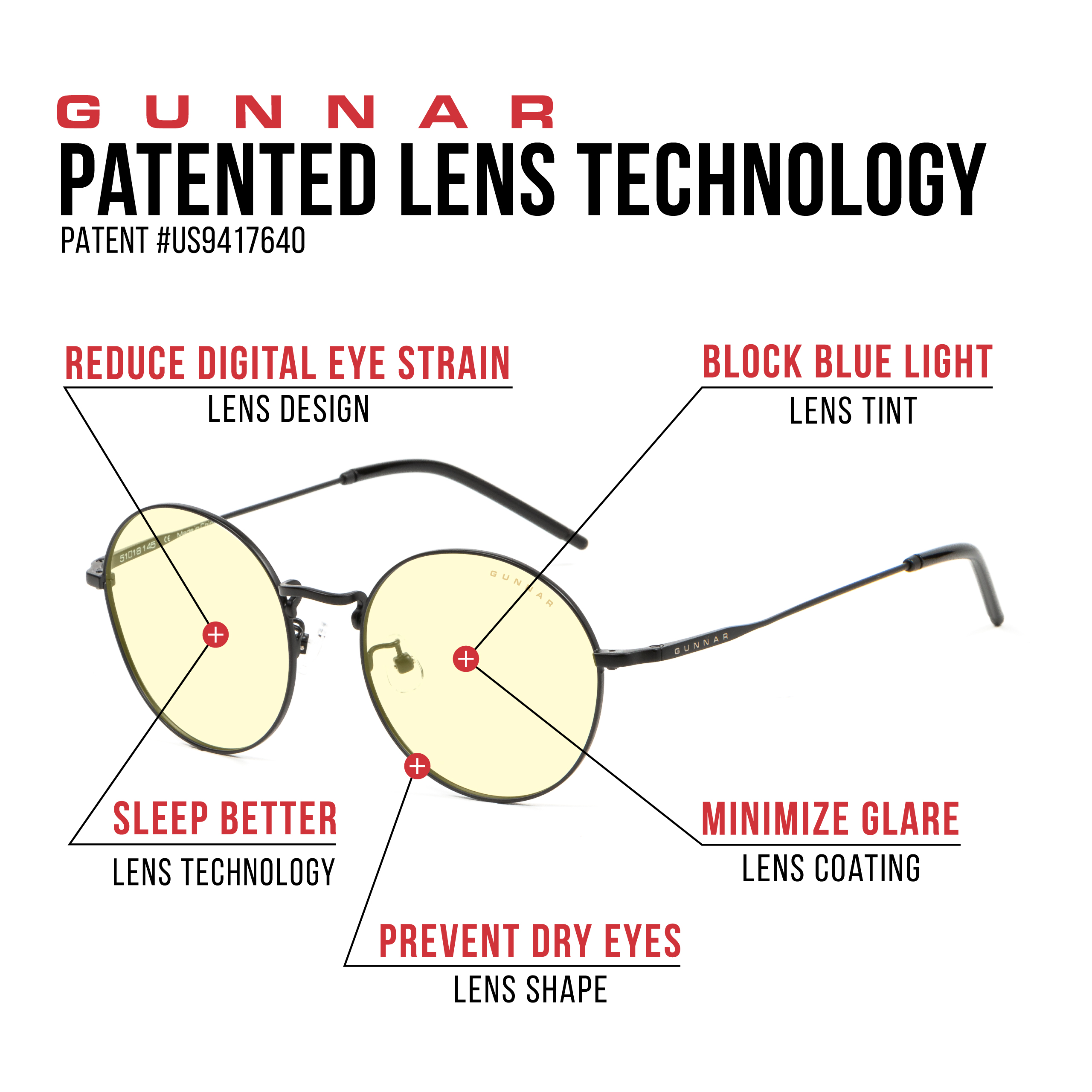GUNNAR Ellipse, Silver Rahmen, Amber Blaulichtfilter, Tönung, UV-Schutz, Premium, Gaming Brille