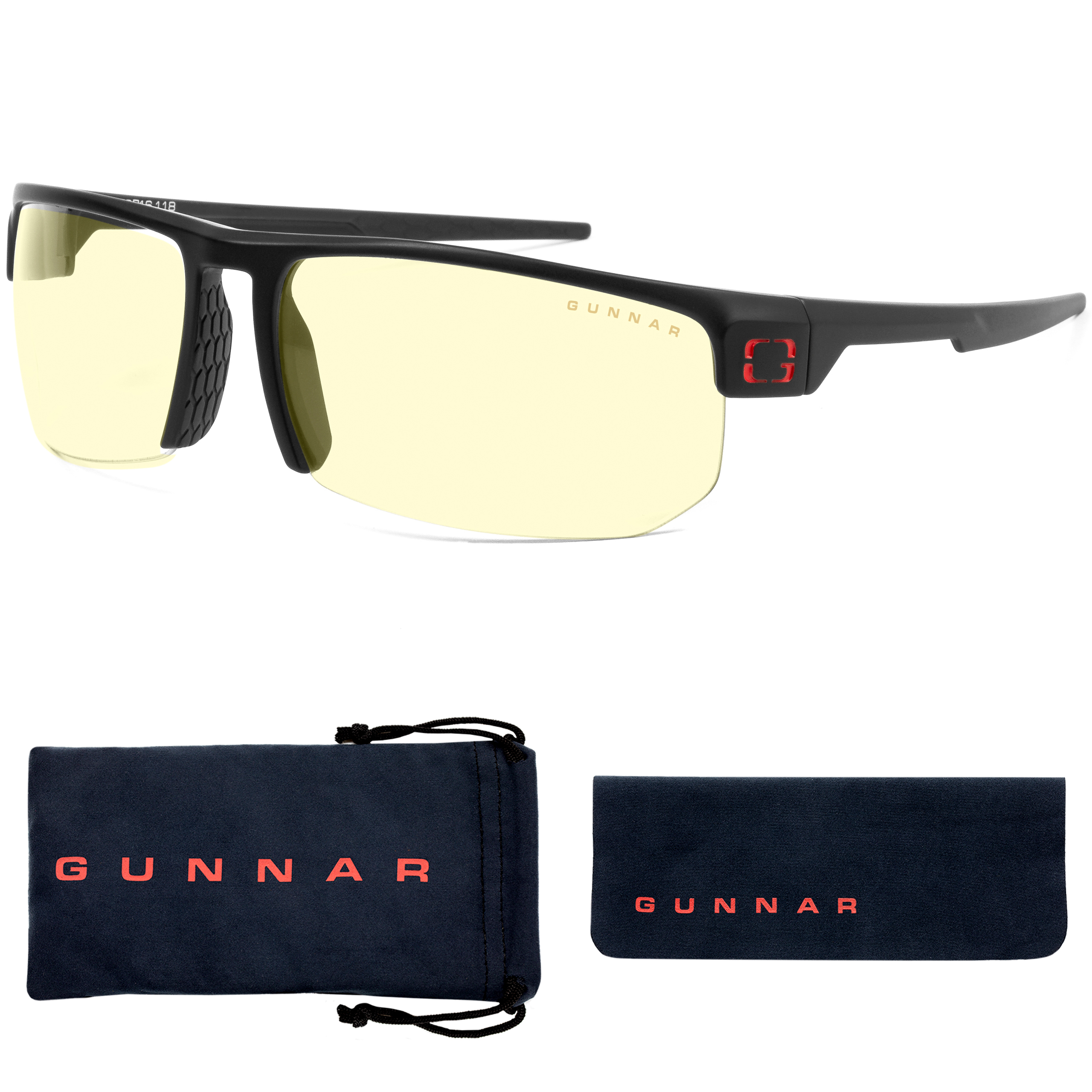 GUNNAR Torpedo, Onyx Gaming Premium, UV-Schutz, Brille Rahmen, Tönung, Blaulichtfilter, Amber