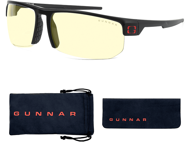 GUNNAR Torpedo, Onyx Rahmen, Amber Tönung, Premium, Blaulichtfilter, UV-Schutz, Gaming Brille
