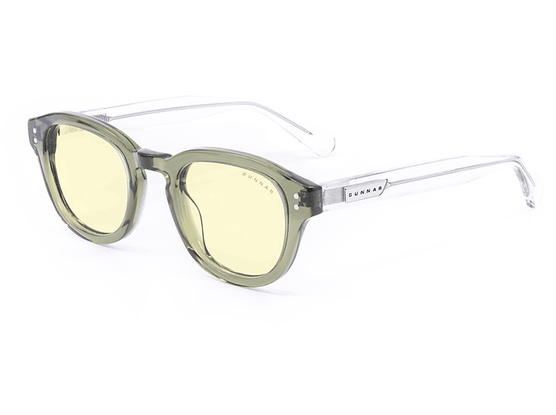 GUNNAR Emery Sage/Crystal Rahmen, Amber Tönung, Premium, Blaulichtfilter, UV-Schutz, Gaming Brille | Brillen