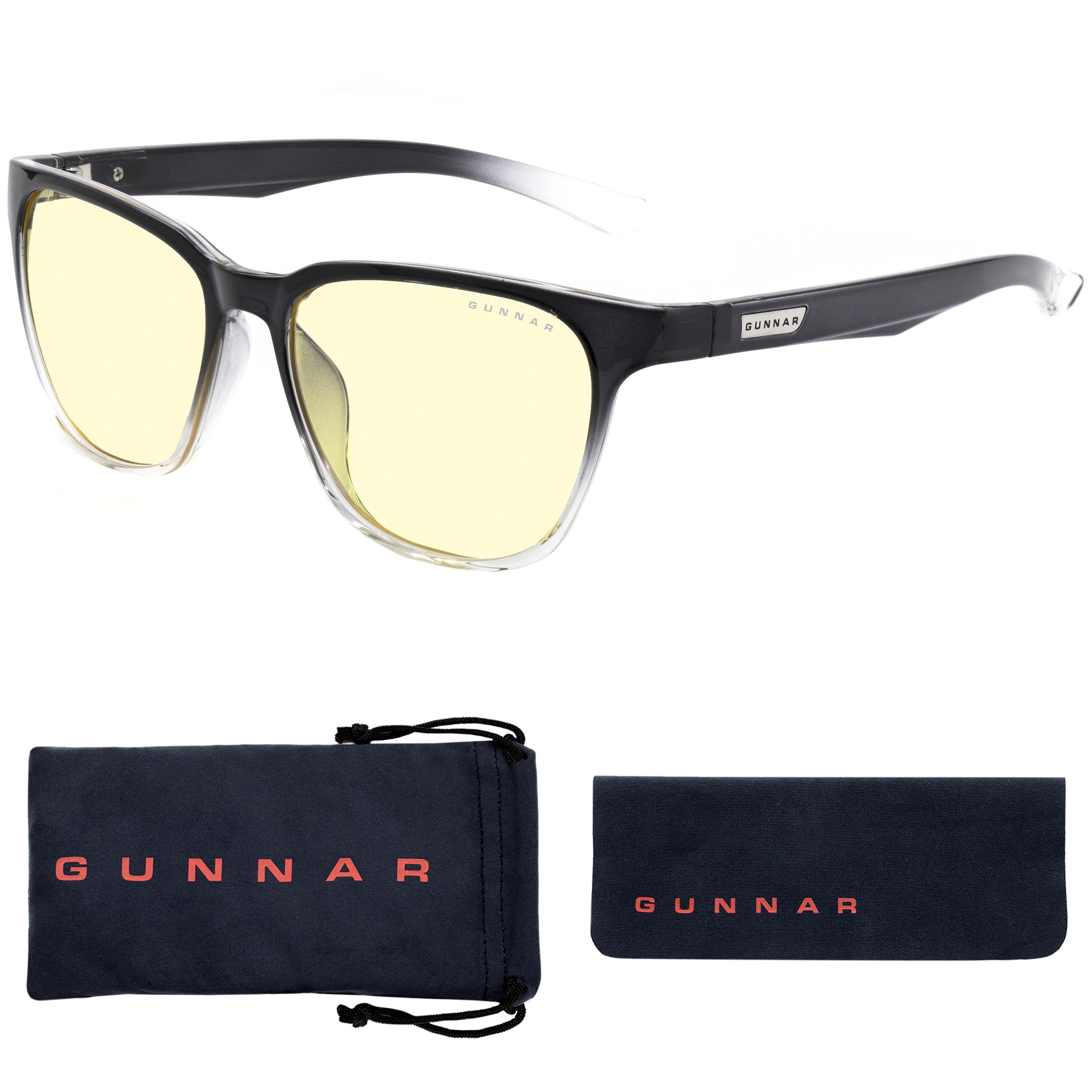 GUNNAR Berkeley, Onyx/Fade Rahmen, Tönung, Brille UV-Schutz, Premium, Amber Blaulichtfilter, Gaming