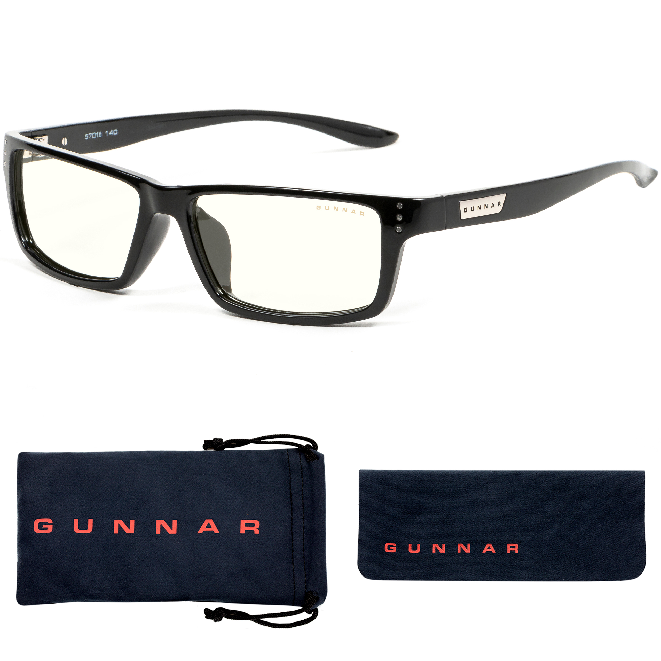 GUNNAR Riot, Onyx Premium, Rahmen, Brille UV-Schutz, Gaming Tönung, Blaulichtfilter, Clear
