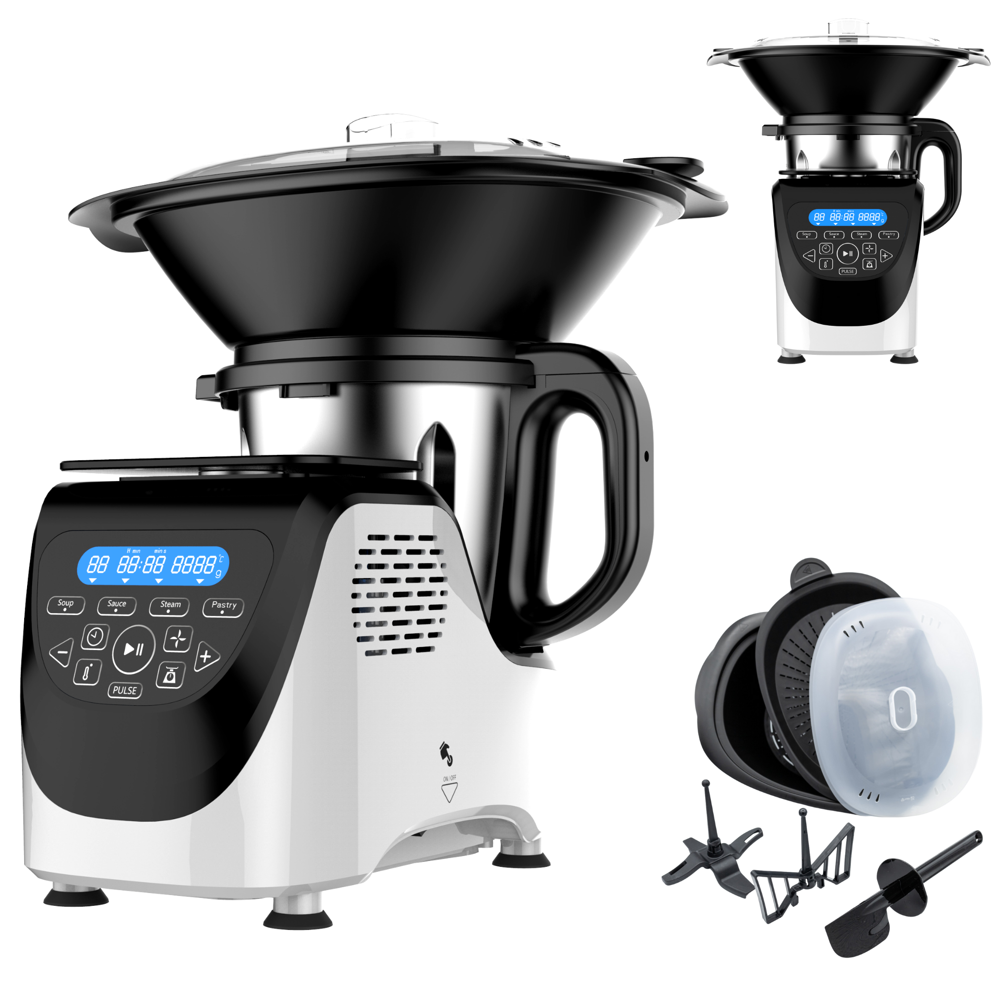 BEST DIRECT Chef-O-Matic ® Küchenmaschine (Rührschüsselkapazität: Kochfunktion l, mit Watt) Kitchen Robot weiß 3 1200