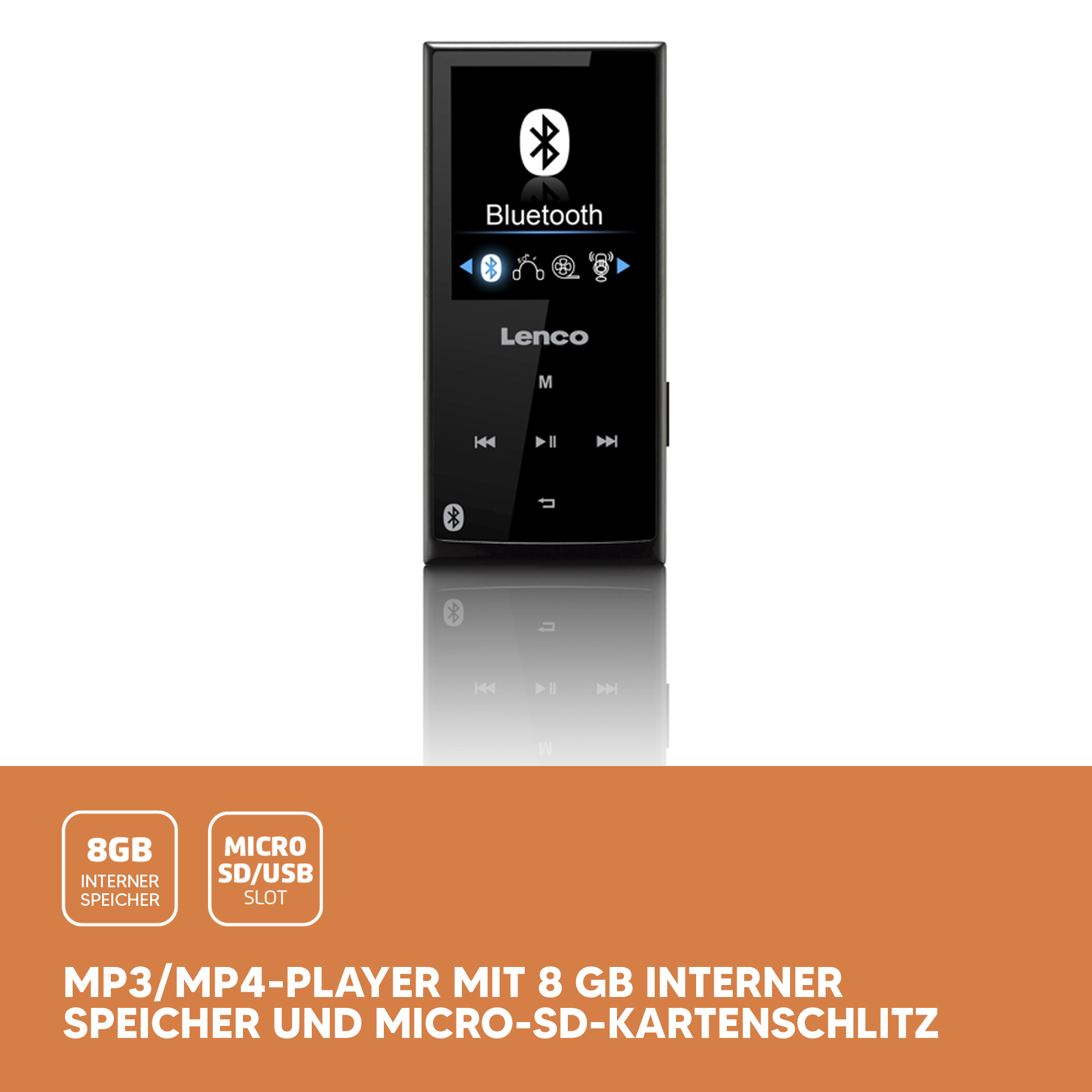 Schwarz Player MP4 Black 8 Xemio-760 LENCO BT GB,
