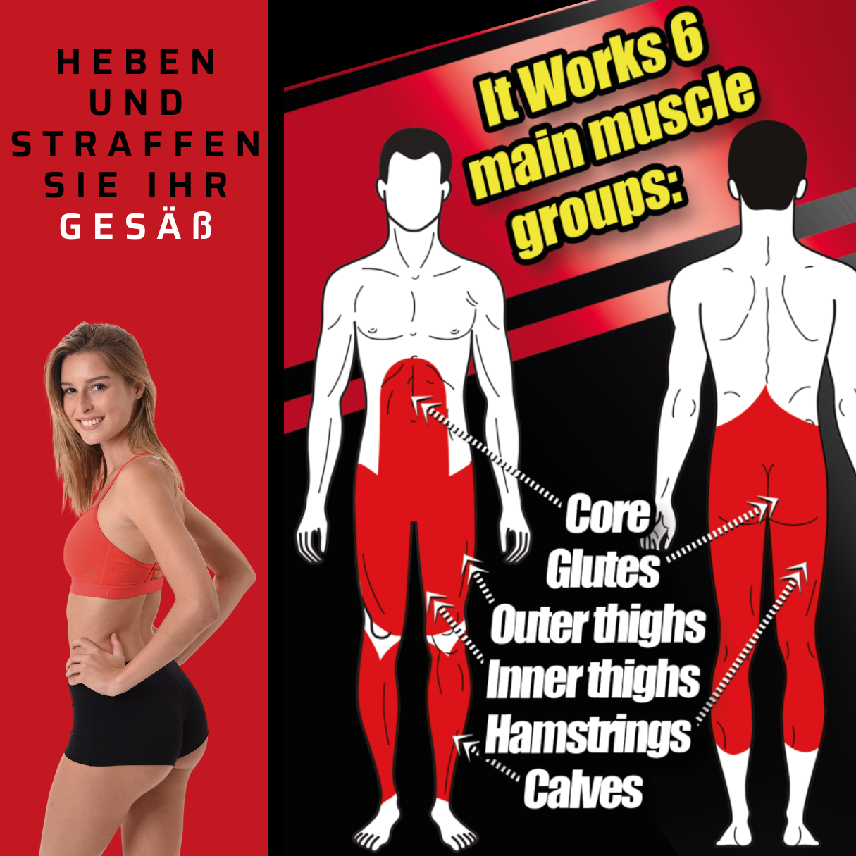 grau/rot GYMFORM Hometrainer, - Gesäßmuskeltraining Beinmuskeltraning, Kniebeugentrainer, Squat Trainigsgerät, Perfect Kniebeugen