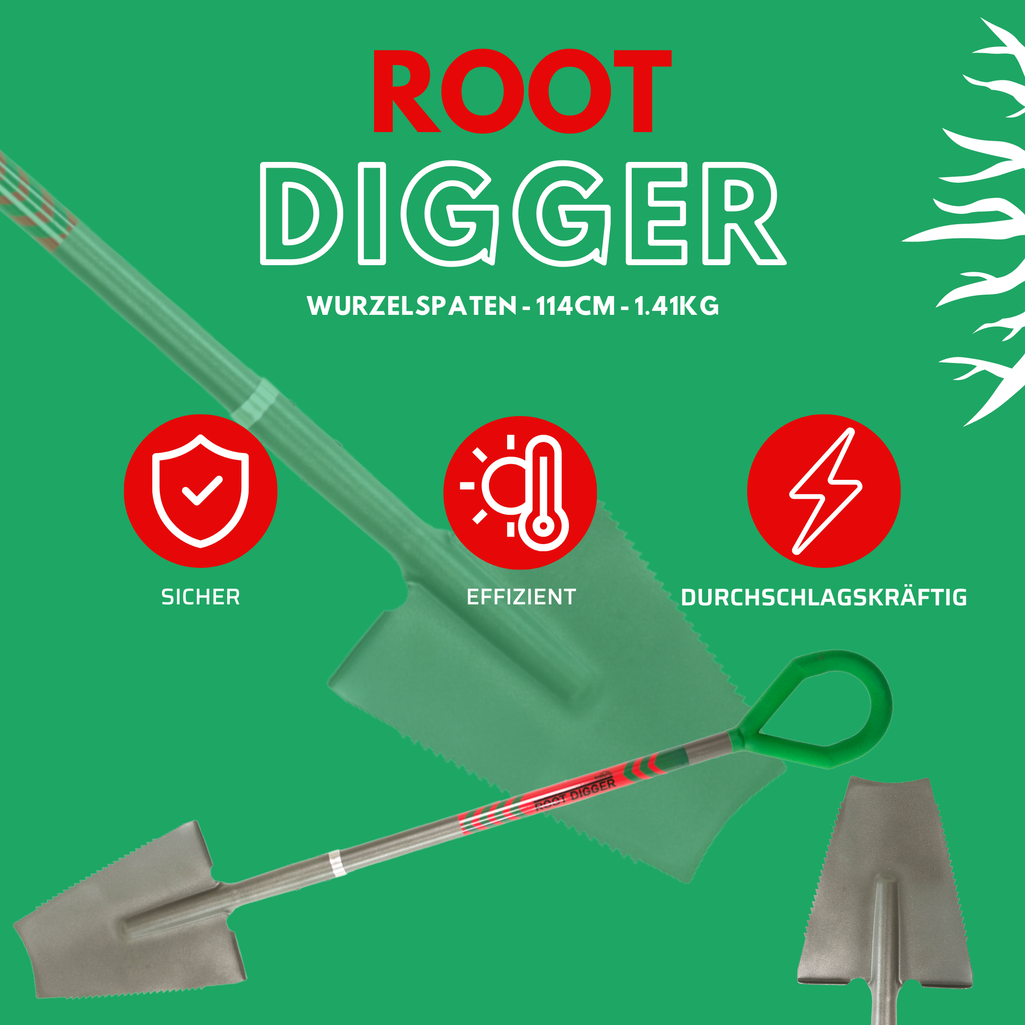 STARLYF Root Digger Spaten grau