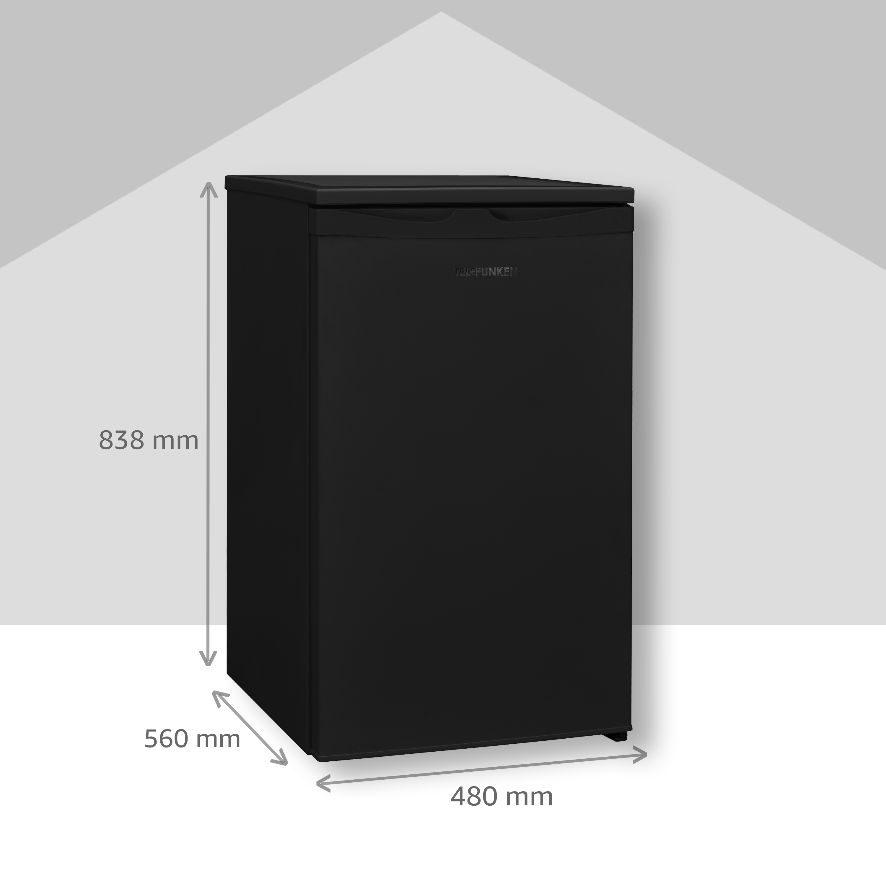 Kühlschrank TELEFUNKEN CF-32-151-B 838 (E, Schwarz) hoch, mm