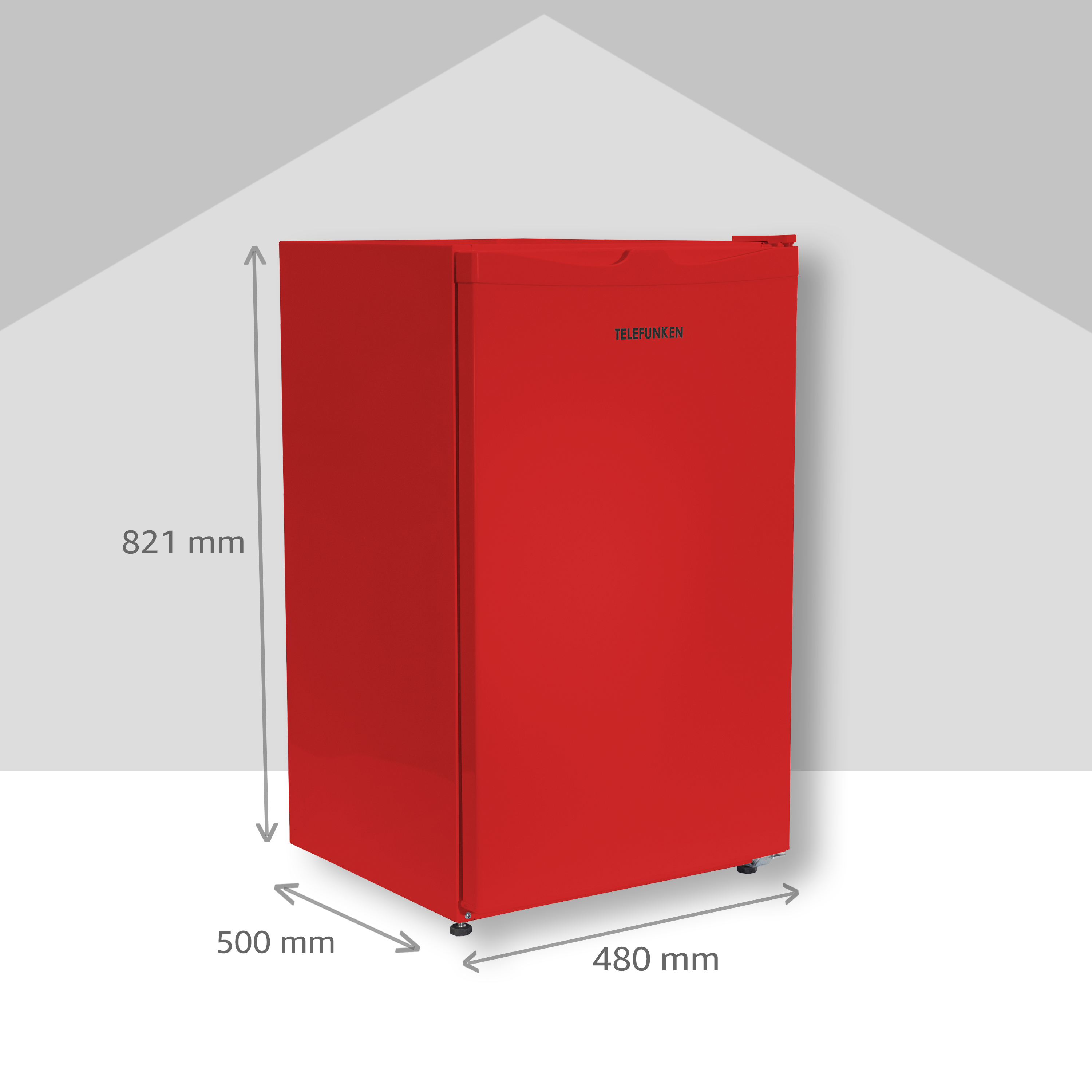 hoch, 821 Kühlschrank mm (F, CF-33-101-R TELEFUNKEN Rot)