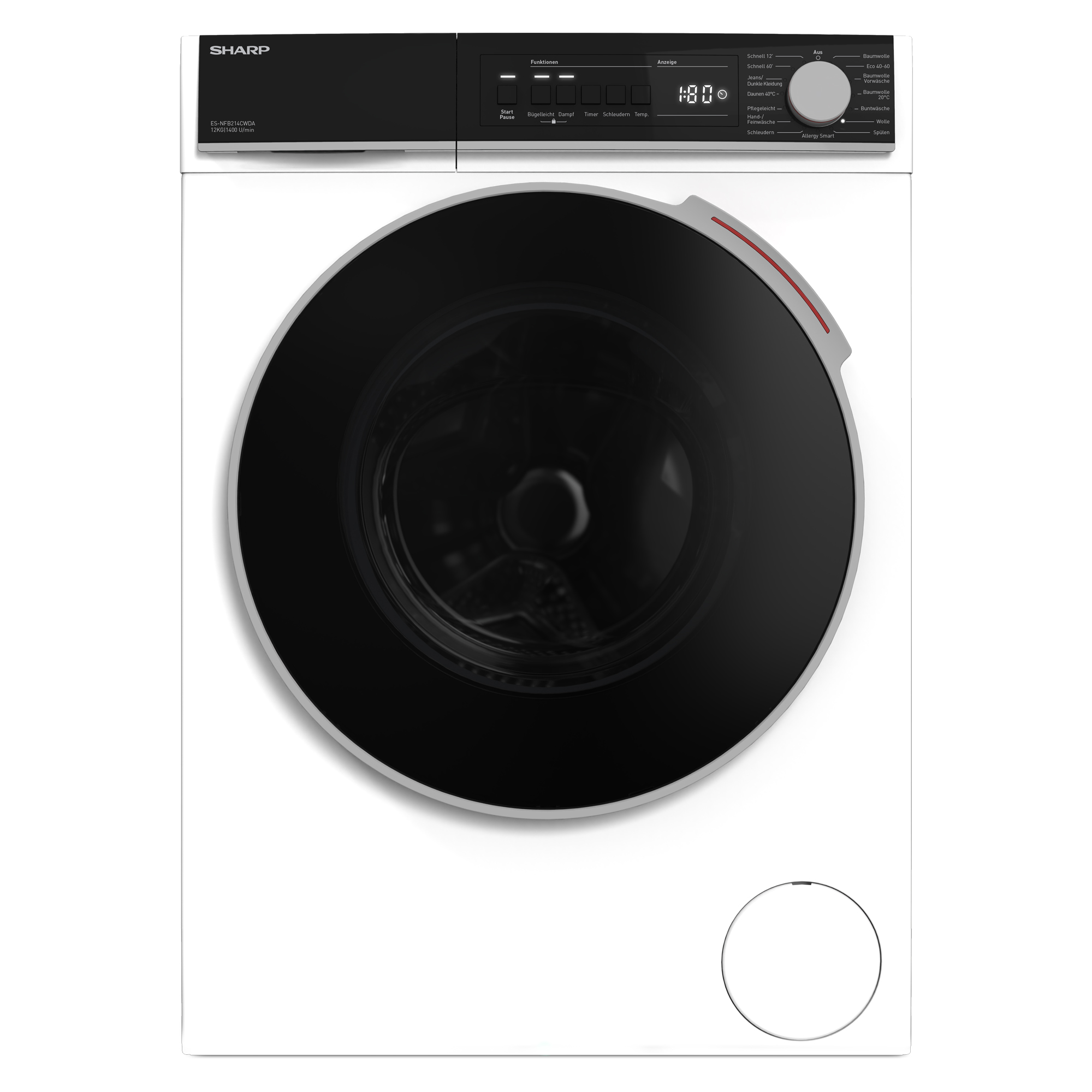 SHARP ES-NFB214CWDA-DE Waschmaschine (12 kg, 1330 U/Min., A)