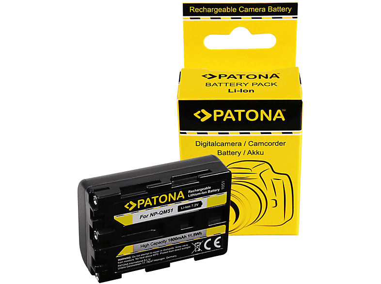 PATONA Akku kompatibel für Sony NP-FM55 Li-Ion Ersatzakku, 1600mAh