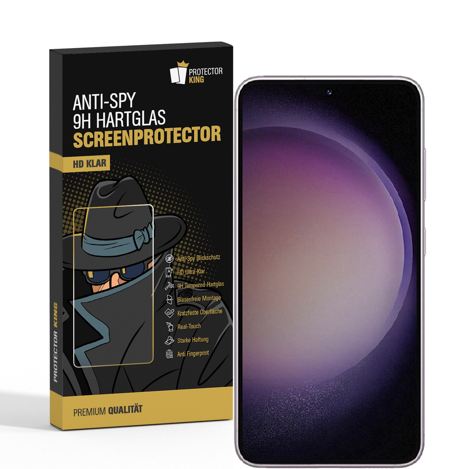 PROTECTORKING 2x 9H BLICK-SCHUTZ 5G) Panzerglas Schutzglas Samsung A53 Displayschutzfolie(für Galaxy ANTI-SPY