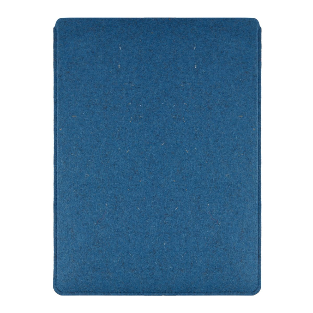 Blaue Filzhülle für ein Tablet oder ähnliches Gerät.
